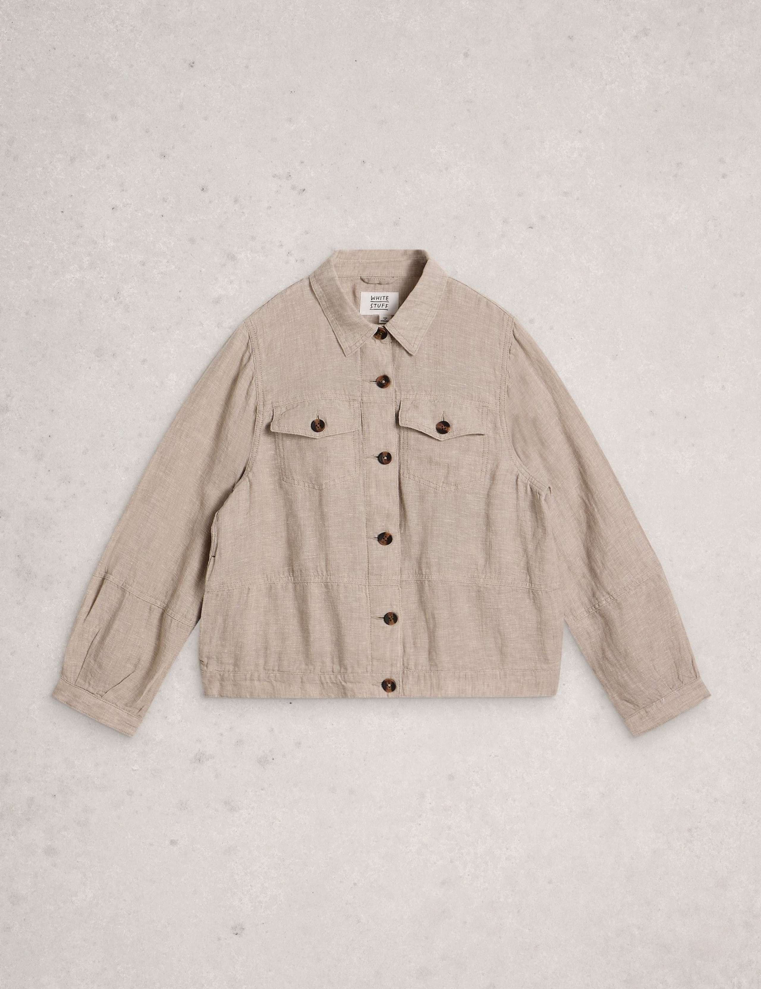 Pure Linen Lightweight Collared Jacket 2 of 6