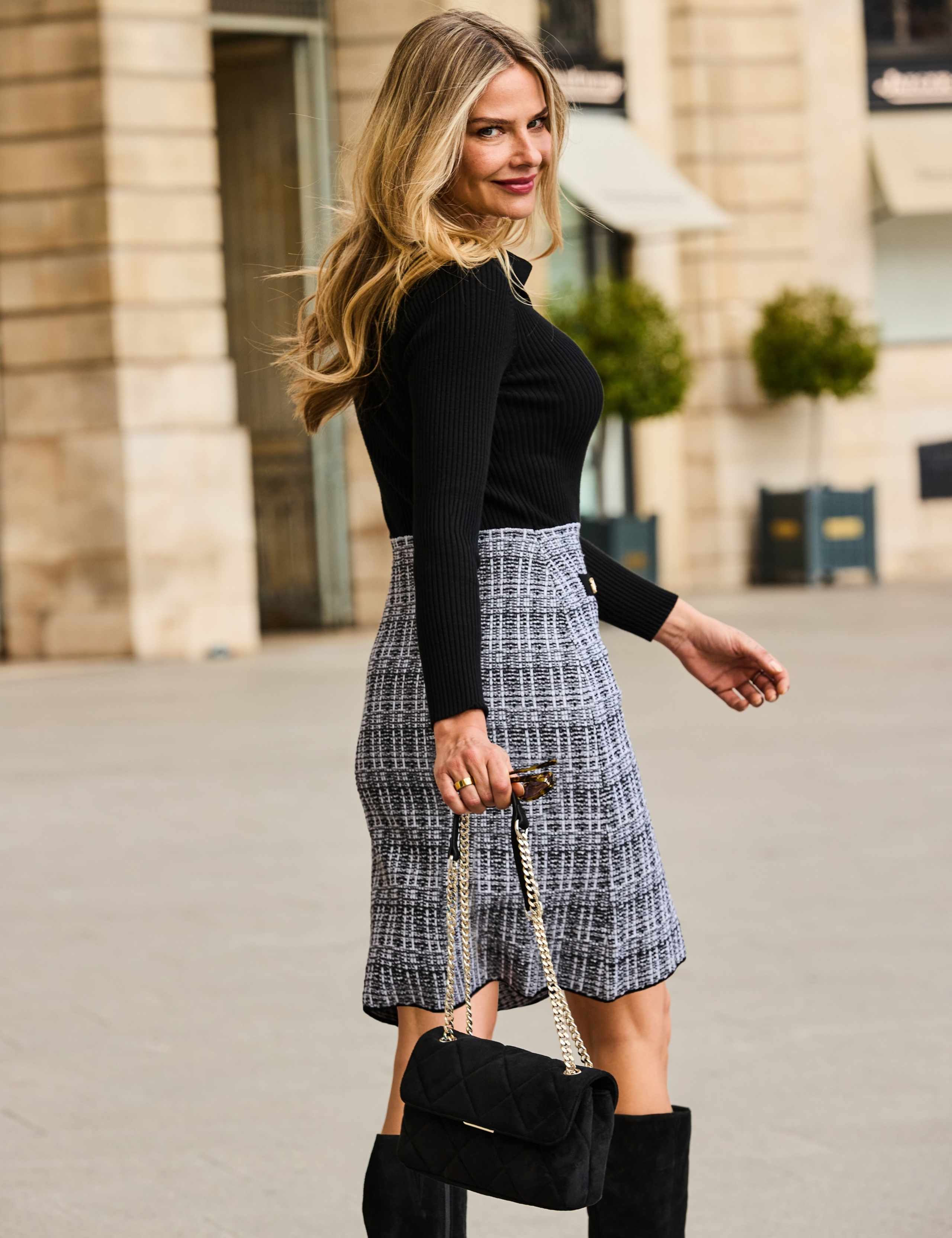 Check Print Knitted Two Part Polo Dress 5 of 6