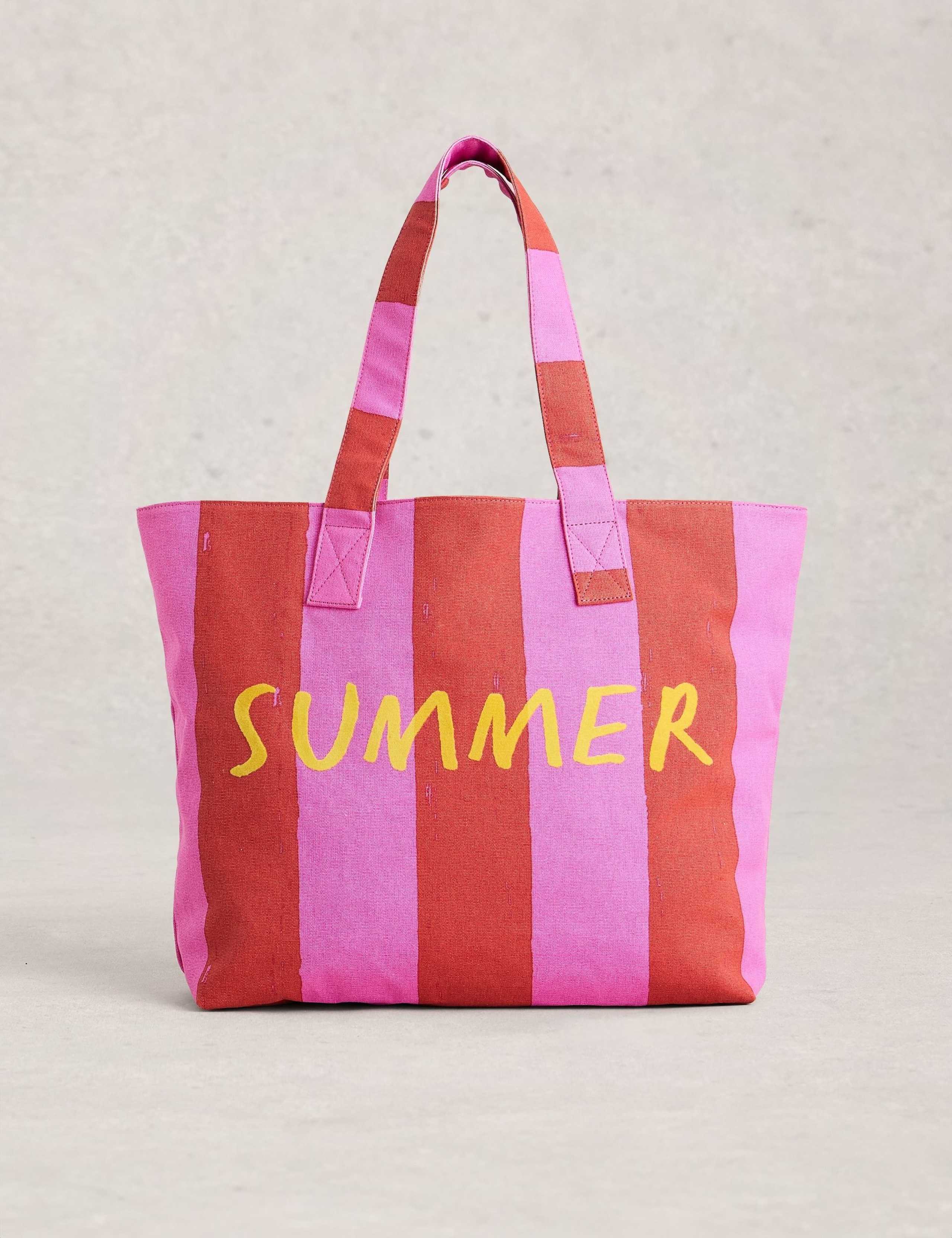 Pure Cotton Striped Summer Stuff Tote Bag 1 of 4