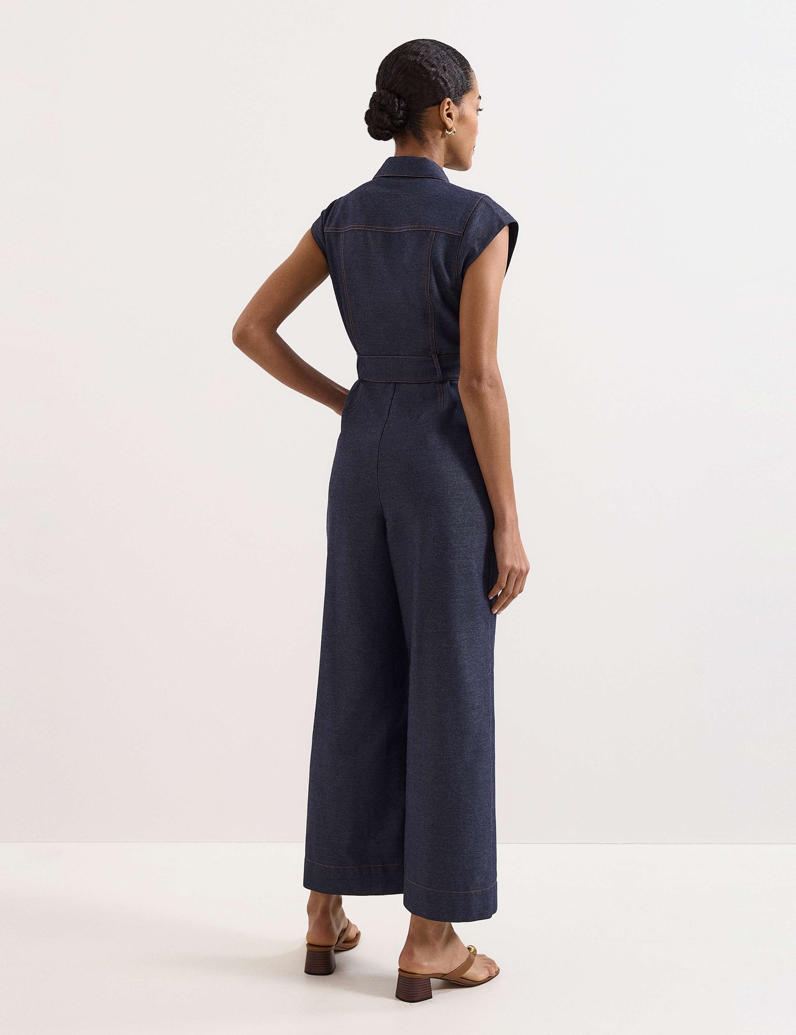 Luiza Denim Belted Wide Leg Jumpsuit 5 of 5