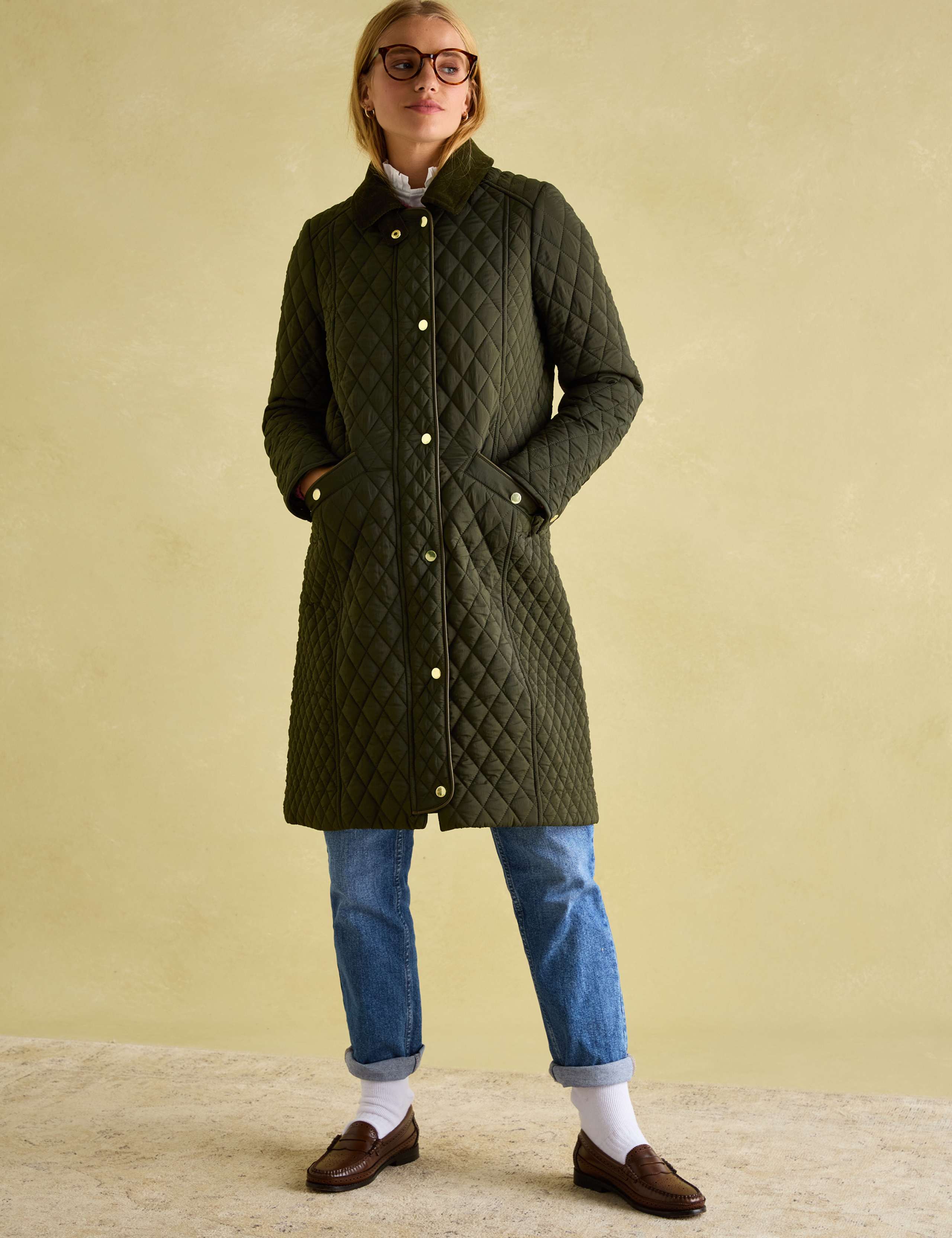 Showerproof Diamond Quilted Longline Coat 4 of 8