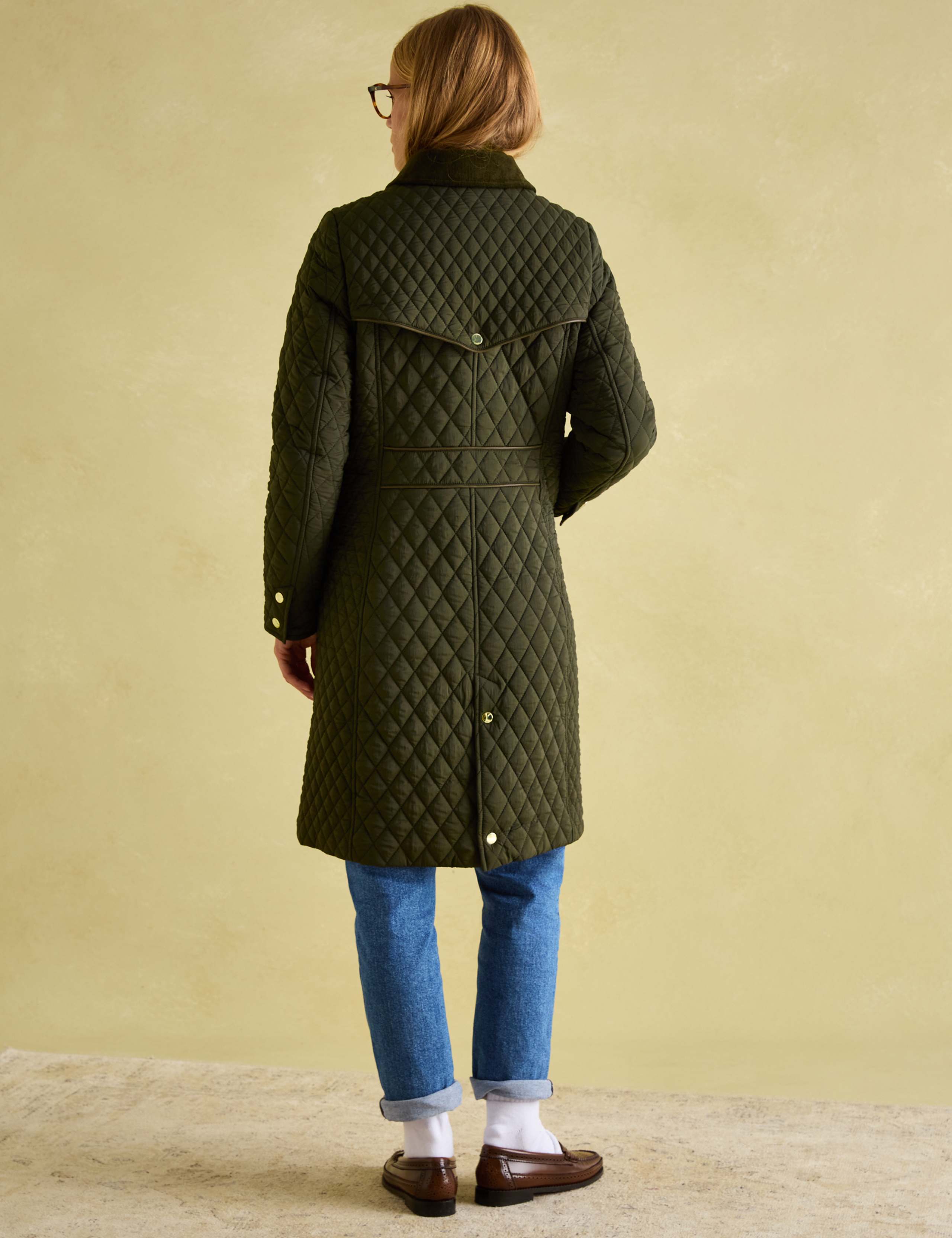 Showerproof Diamond Quilted Longline Coat 5 of 8