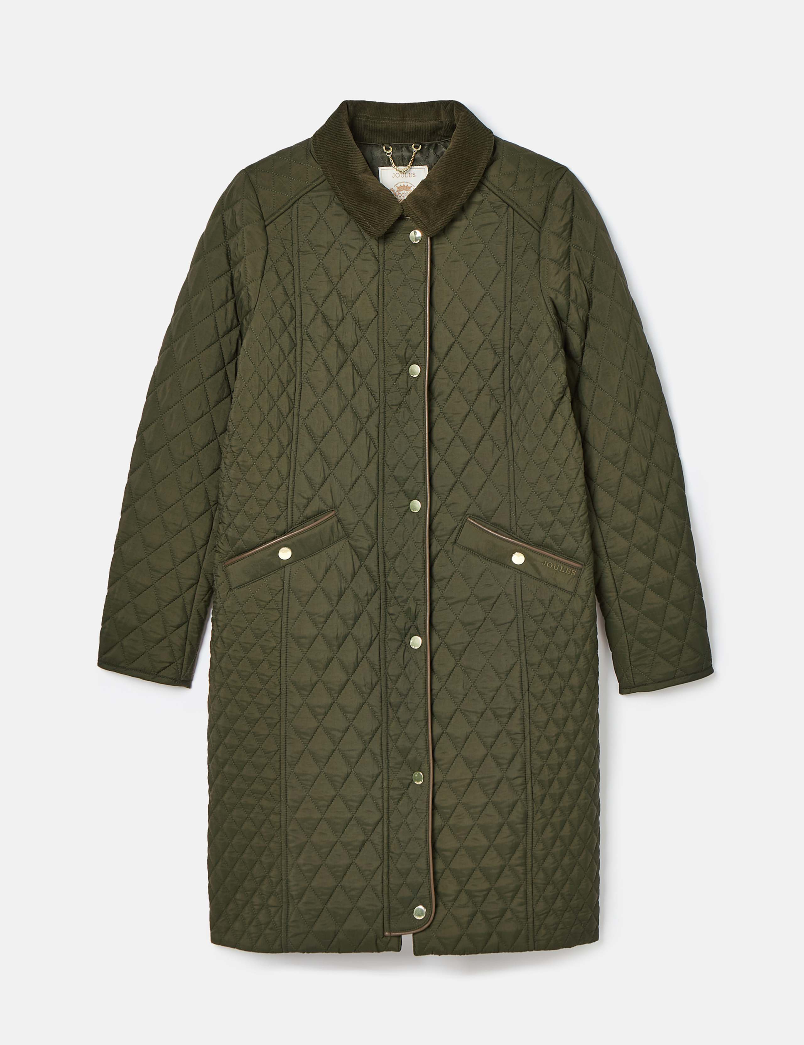 Showerproof Diamond Quilted Longline Coat 2 of 8