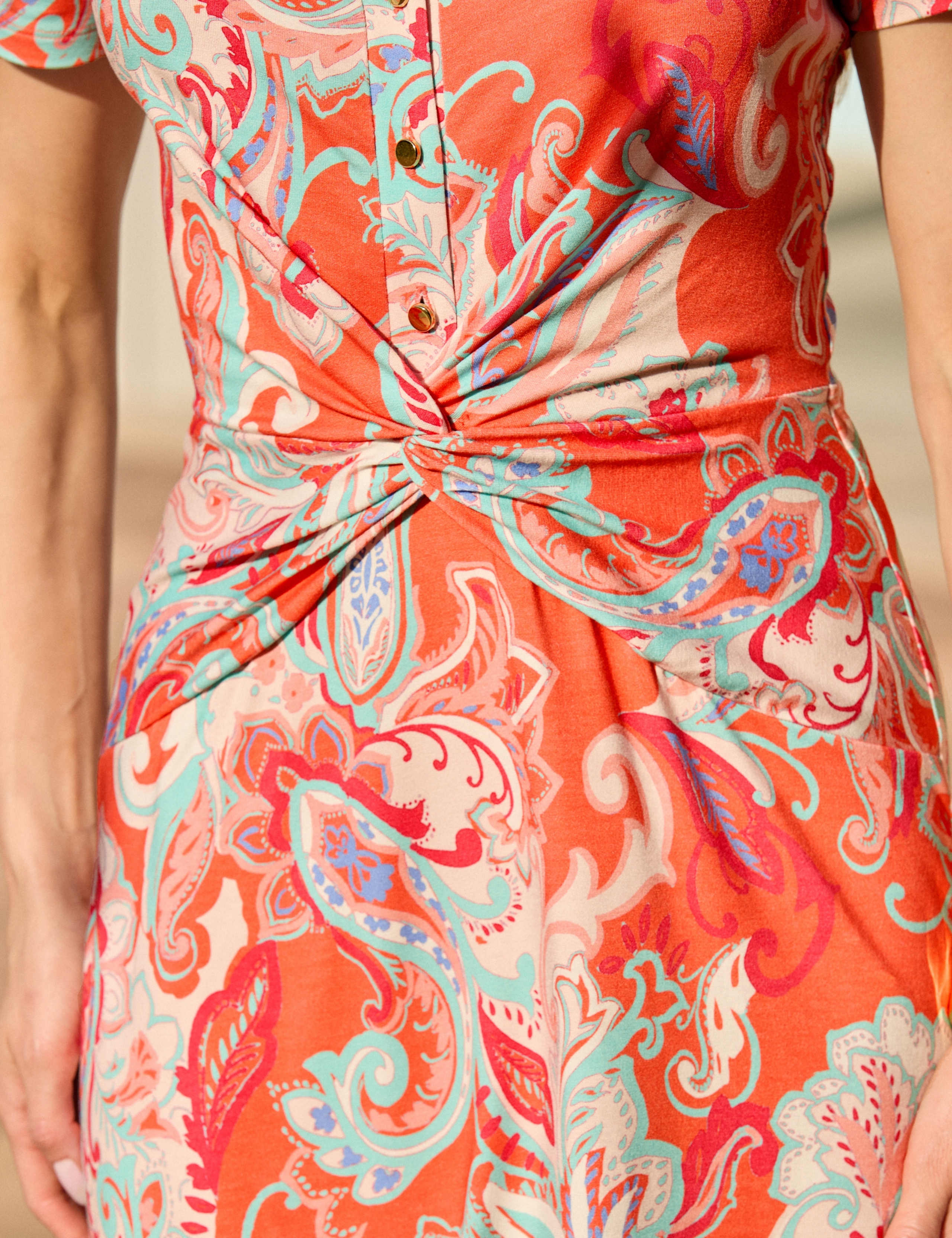 Paisley V-Neck Twist Front Midi Dress 5 of 5