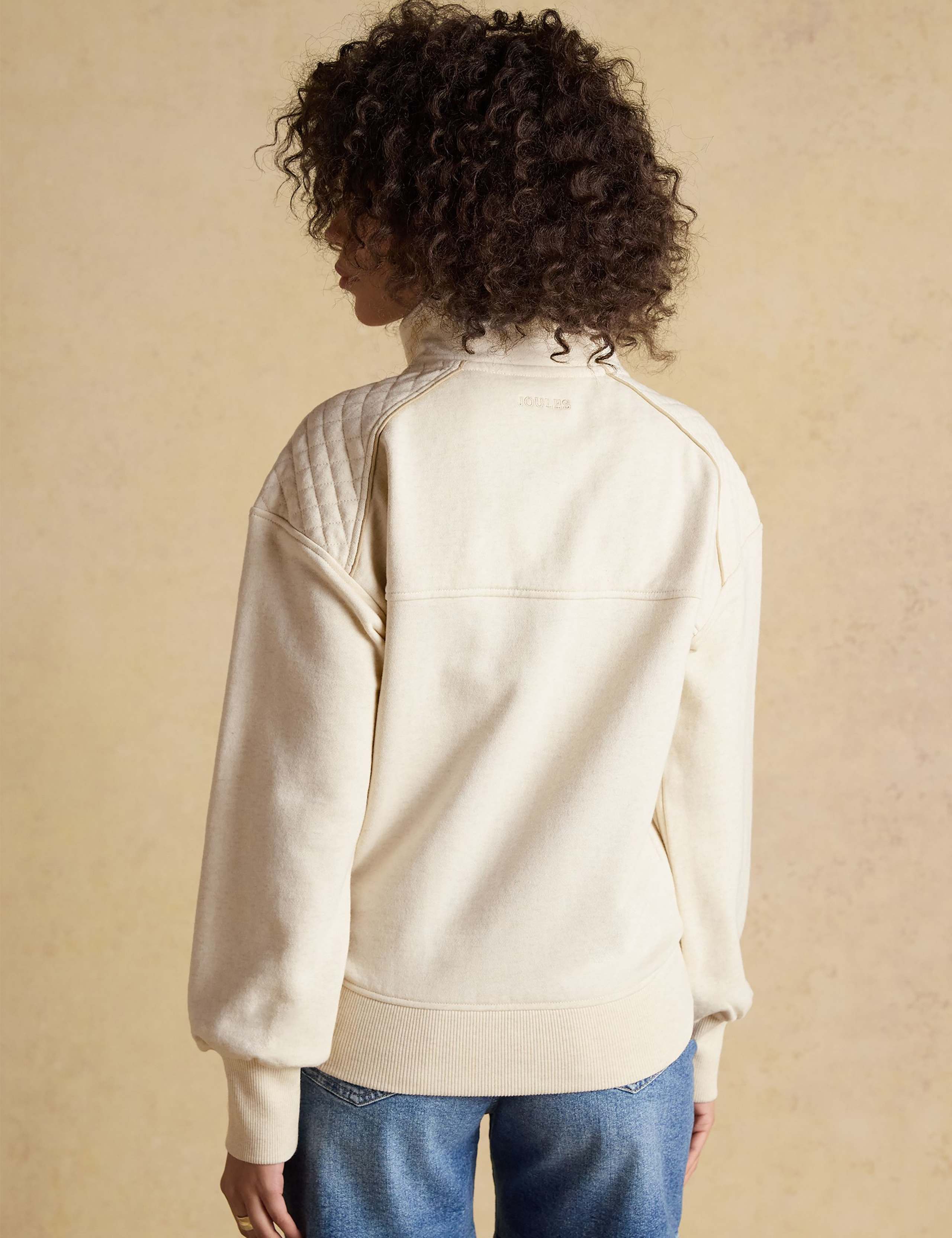 Pure Cotton Embroidered Half Zip Sweatshirt 3 of 8