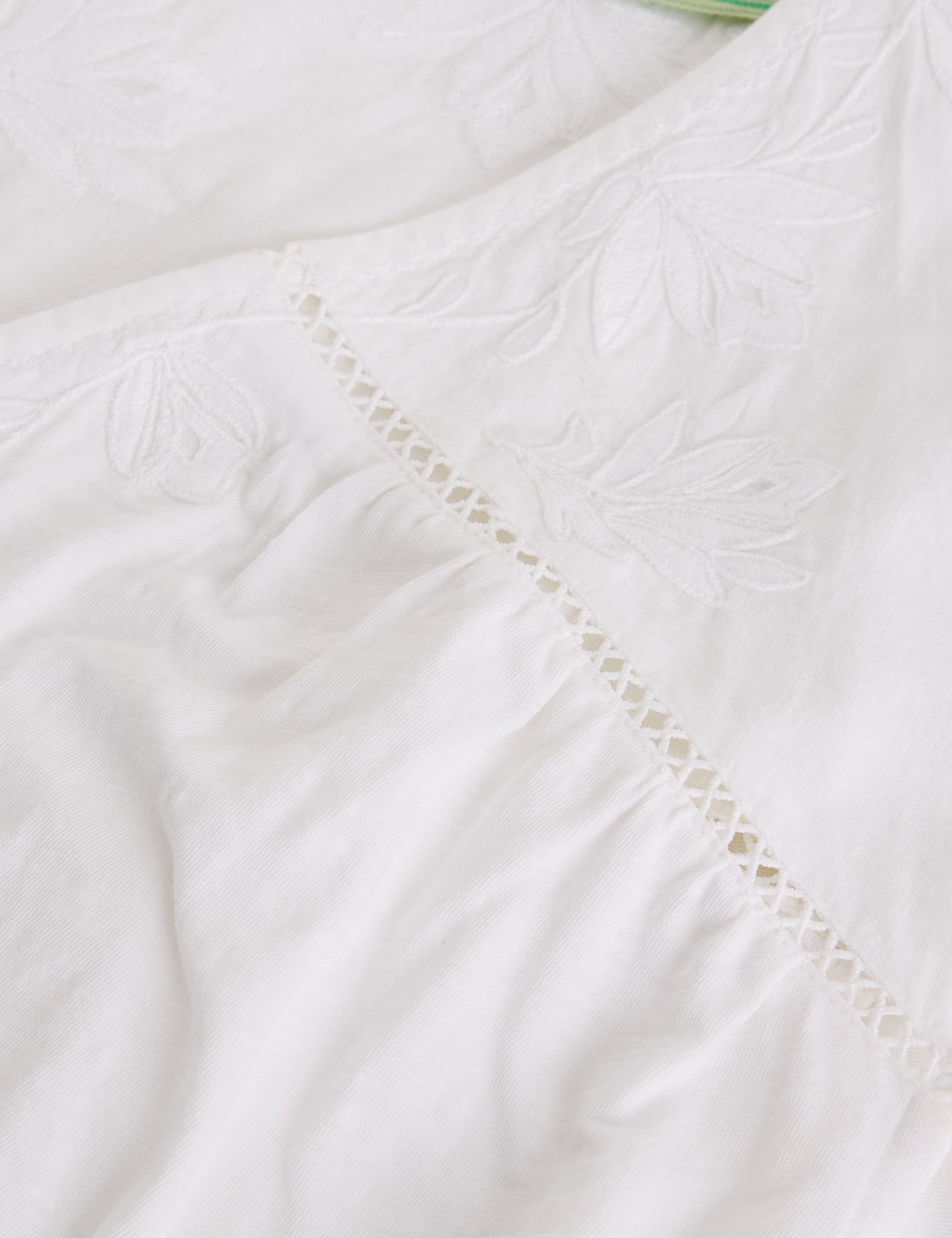 Pure Cotton Embroidered Floral Lace Insert Top 6 of 6