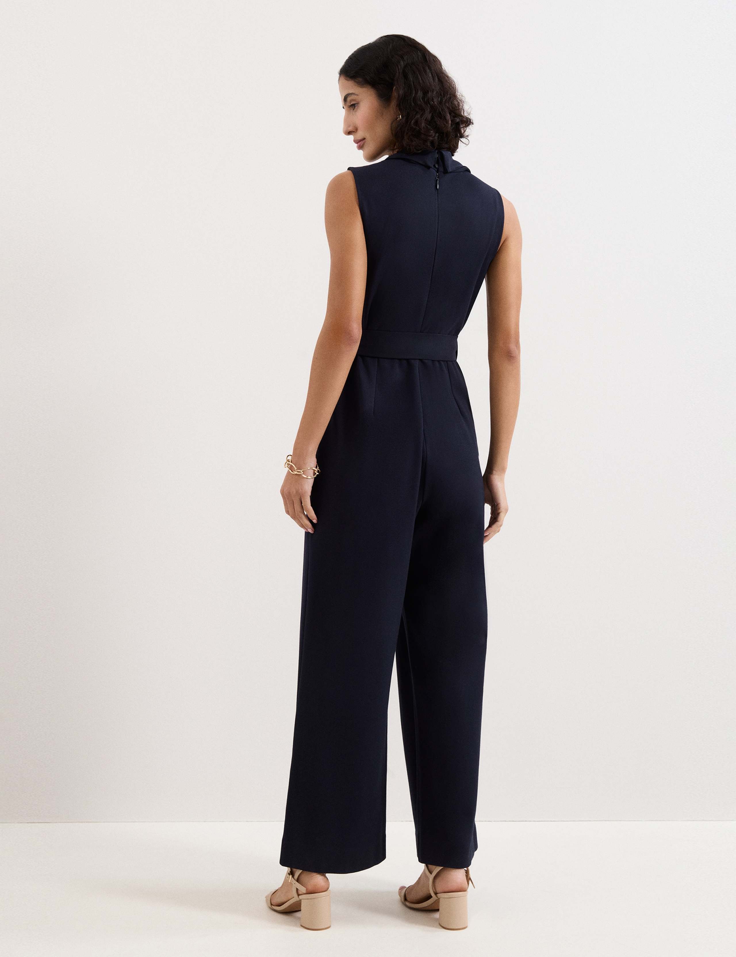 Cowl Neck Belted Sleeveless Jumpsuit 6 of 7