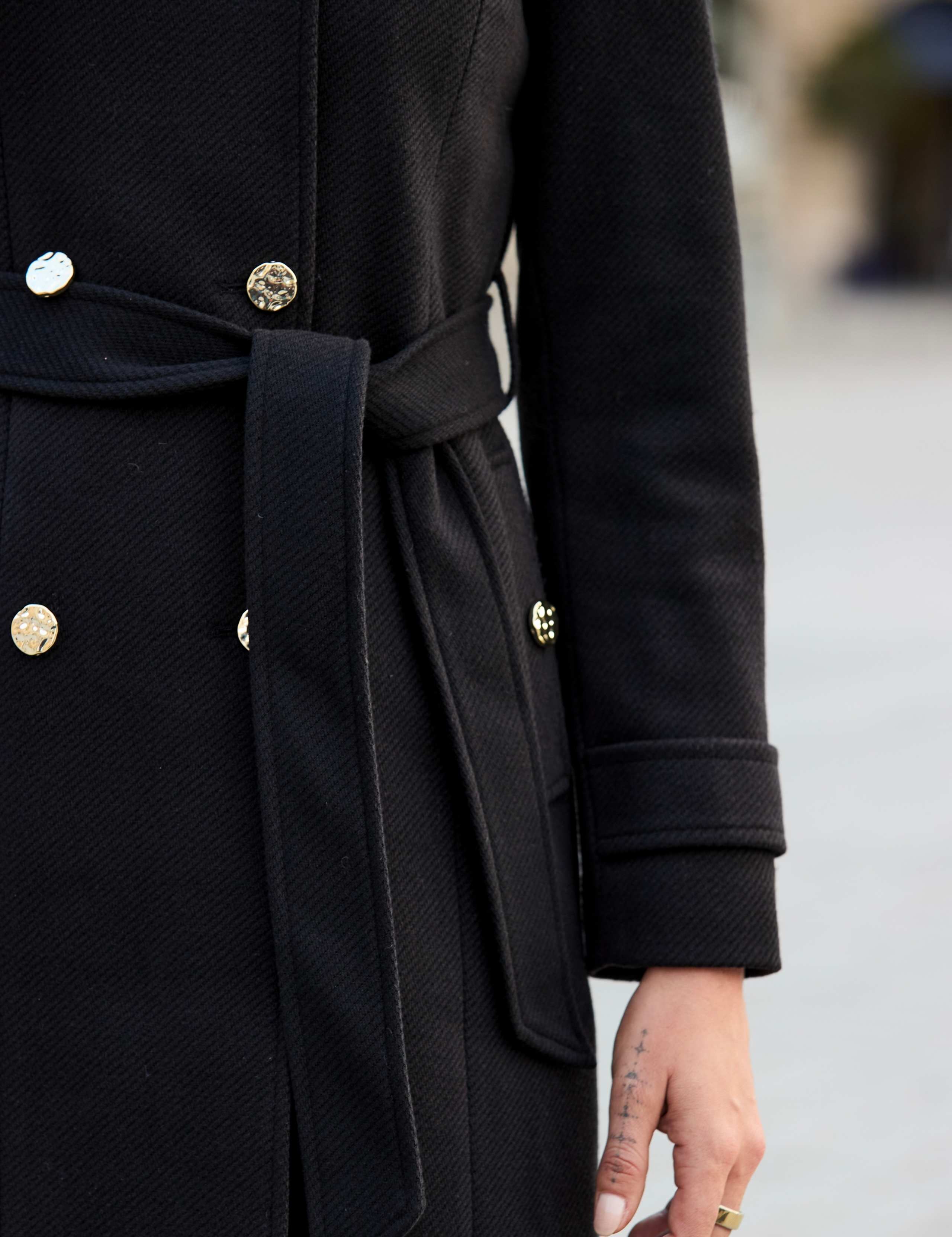 Belted Funnel Neck Tailored Coat 2 of 7