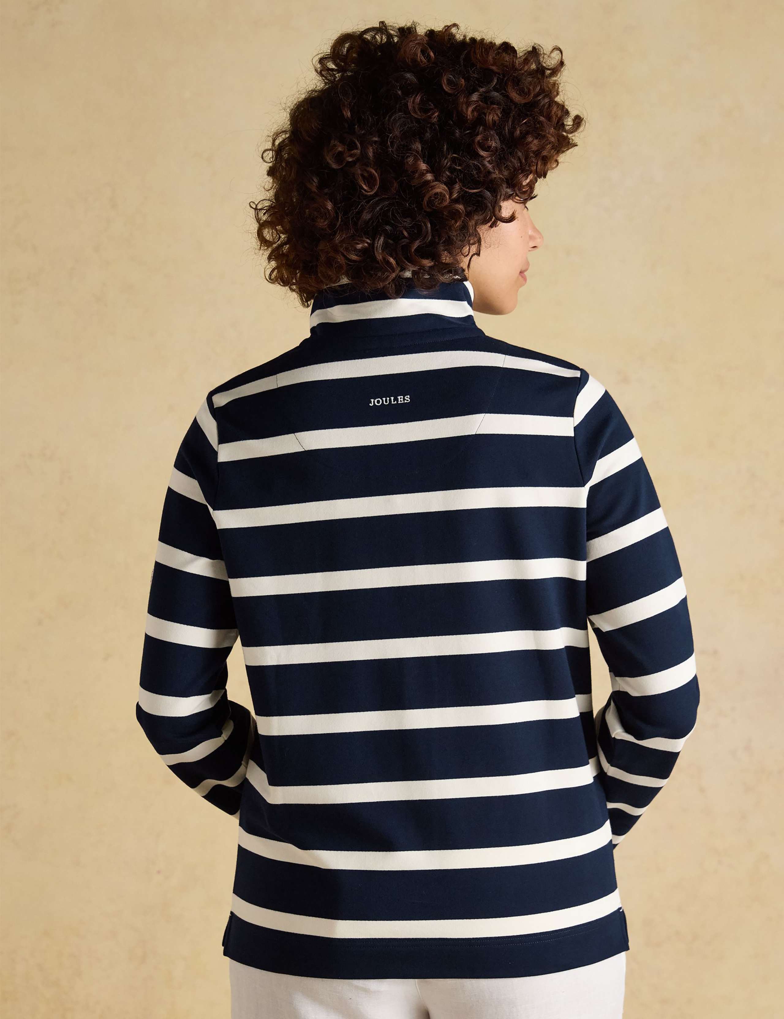 Cotton Rich Striped Funnel Neck Sweatshirt 3 of 8