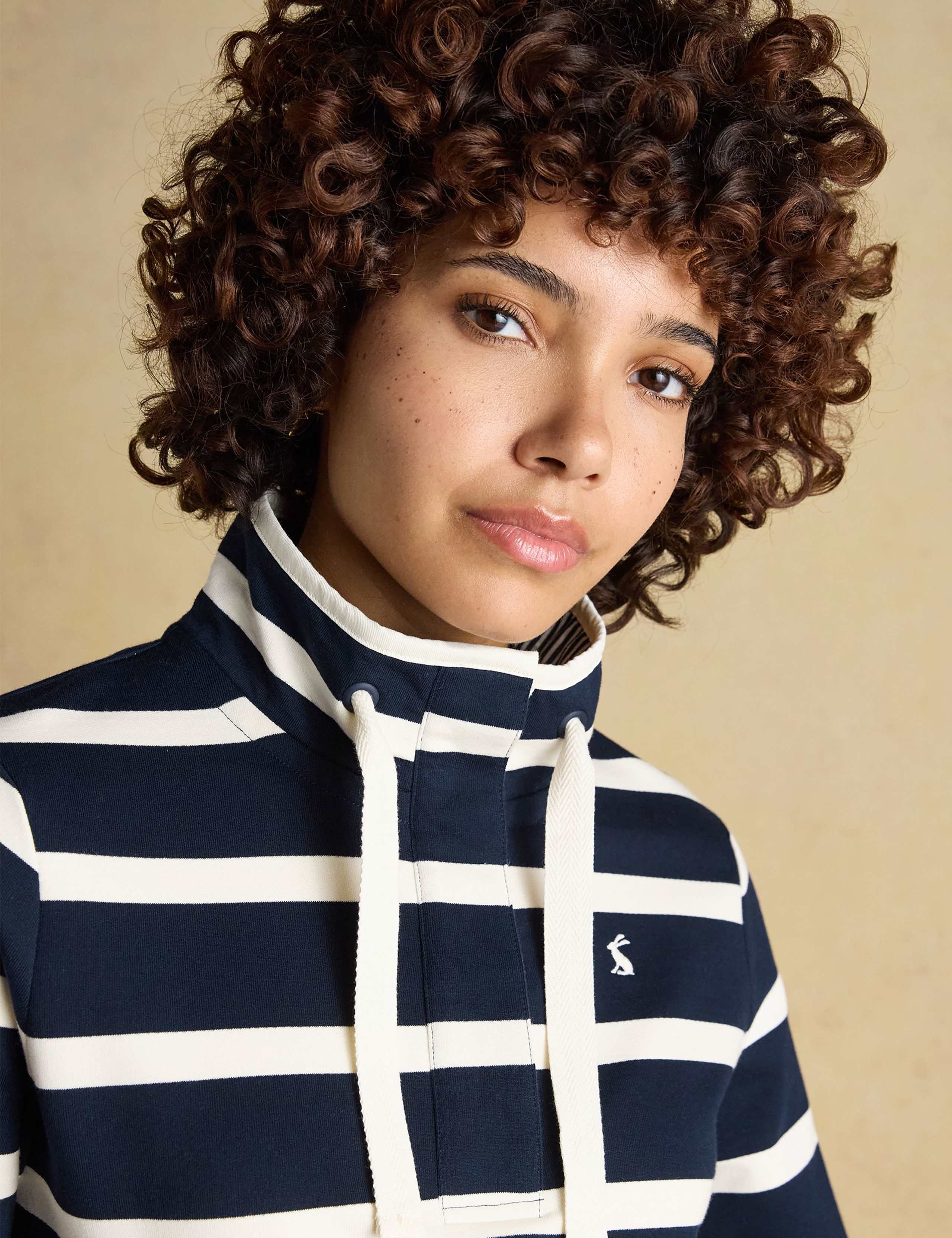 Cotton Rich Striped Funnel Neck Sweatshirt 4 of 8