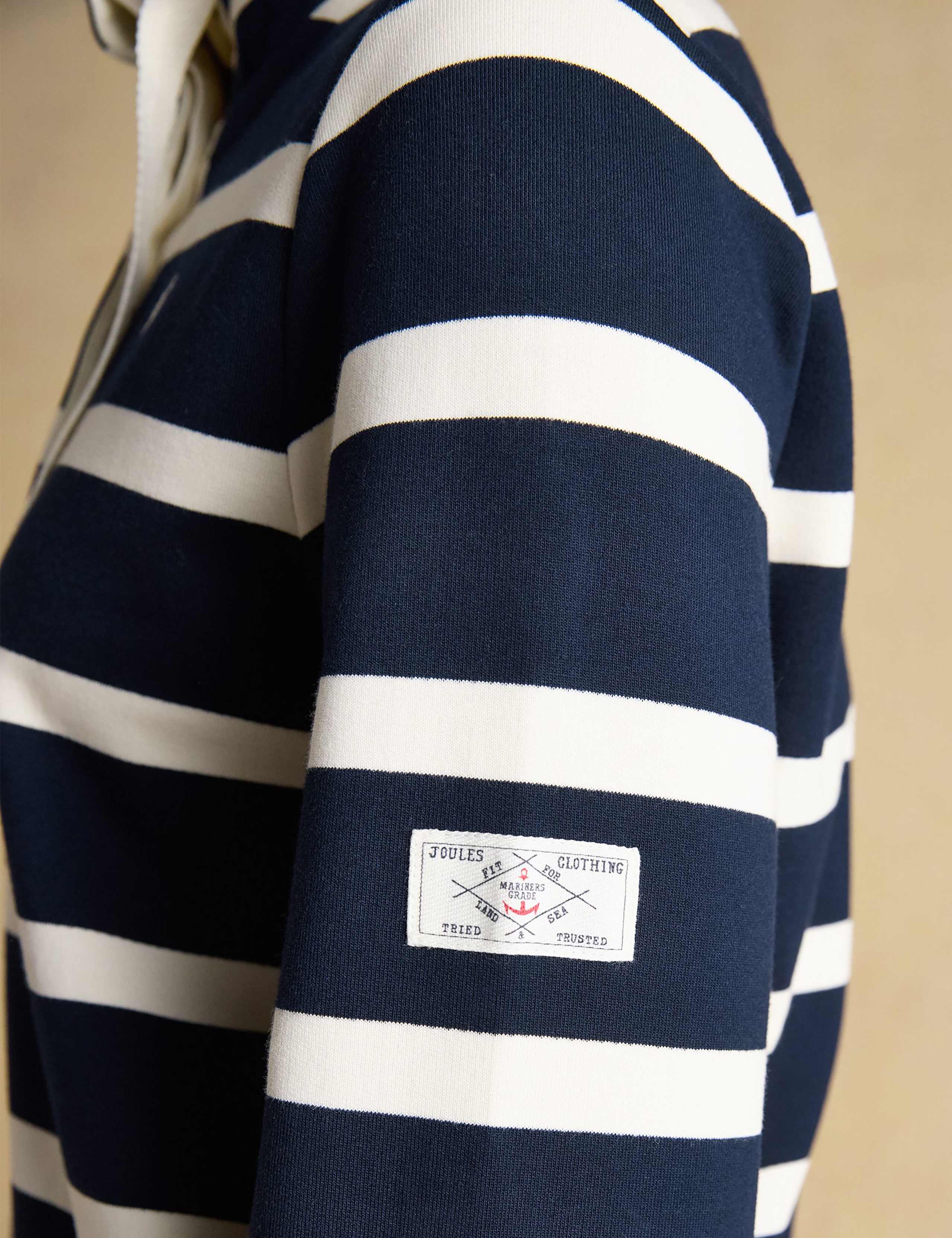 Cotton Rich Striped Funnel Neck Sweatshirt 5 of 8