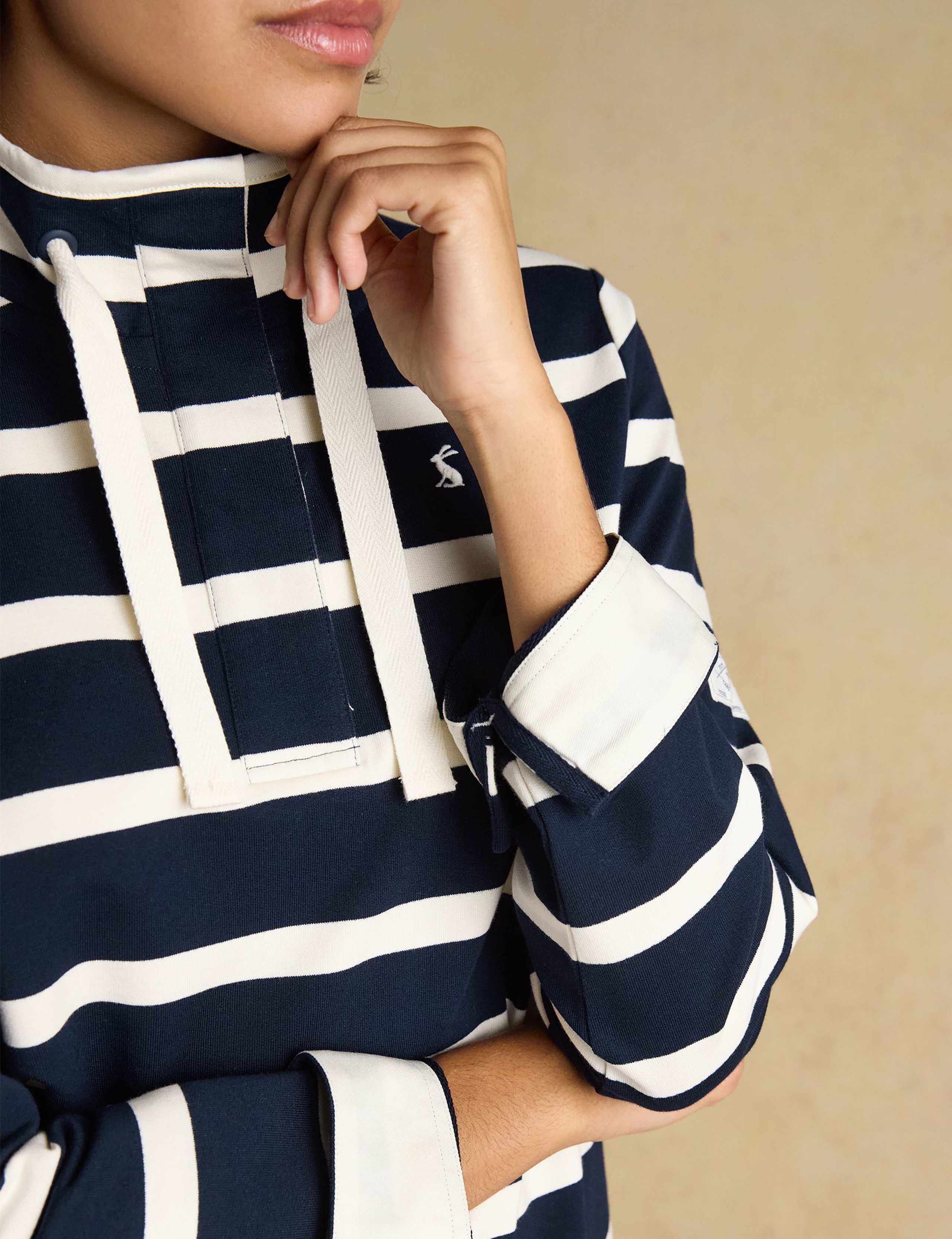 Cotton Rich Striped Funnel Neck Sweatshirt 8 of 8