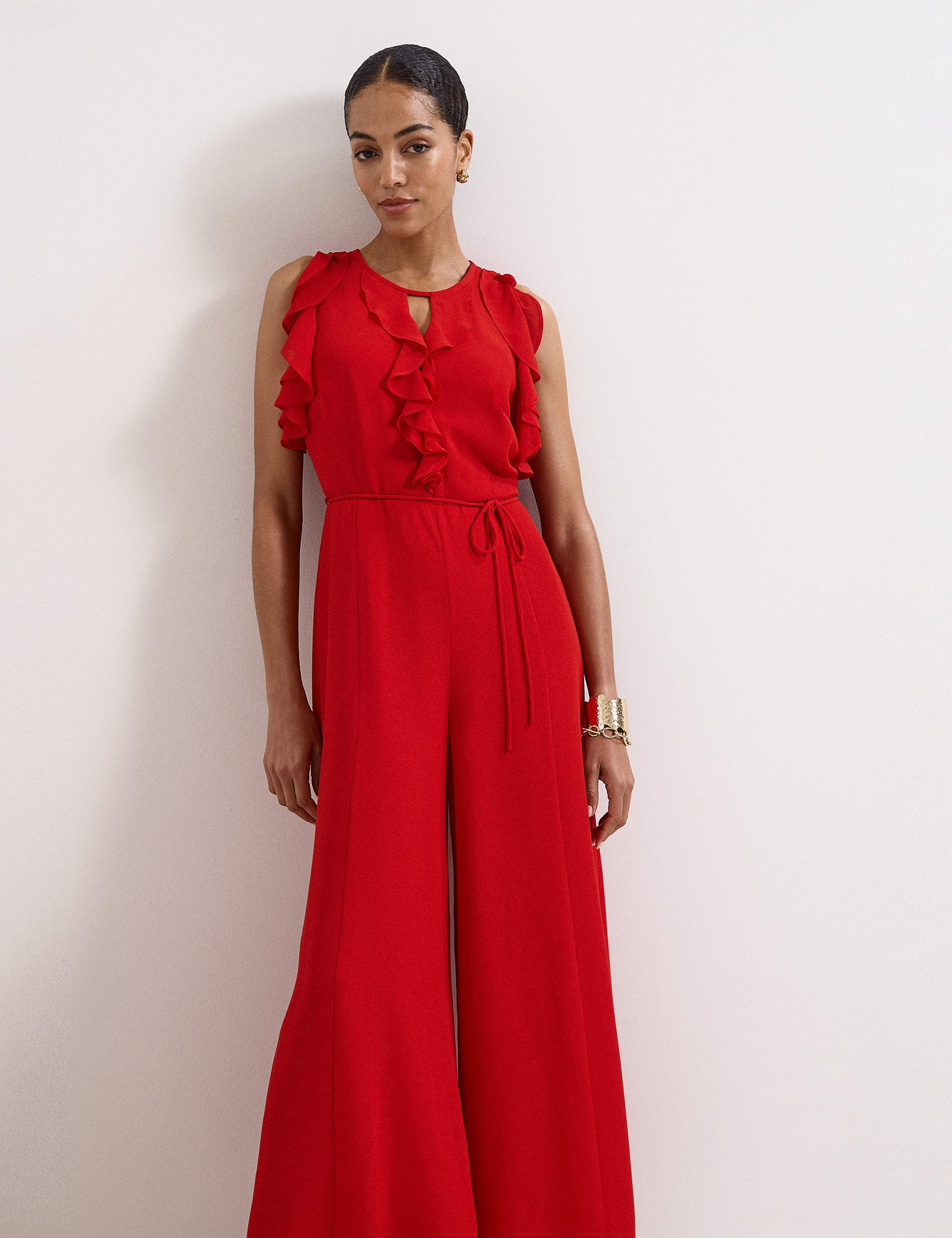 Frill Detail Sleeveless Wide Leg Jumpsuit 4 of 6