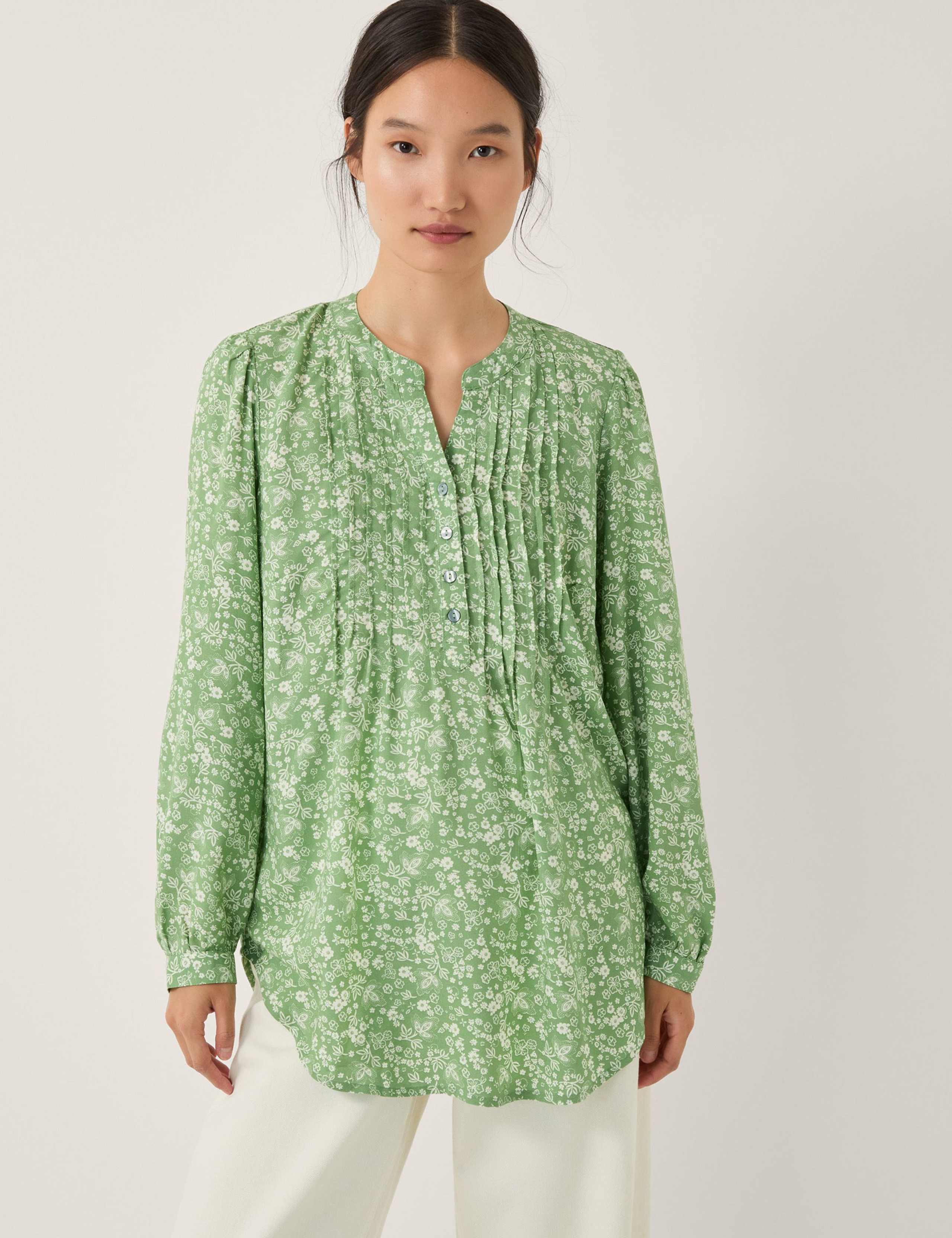 Floral Pintuck Blouse 1 of 5