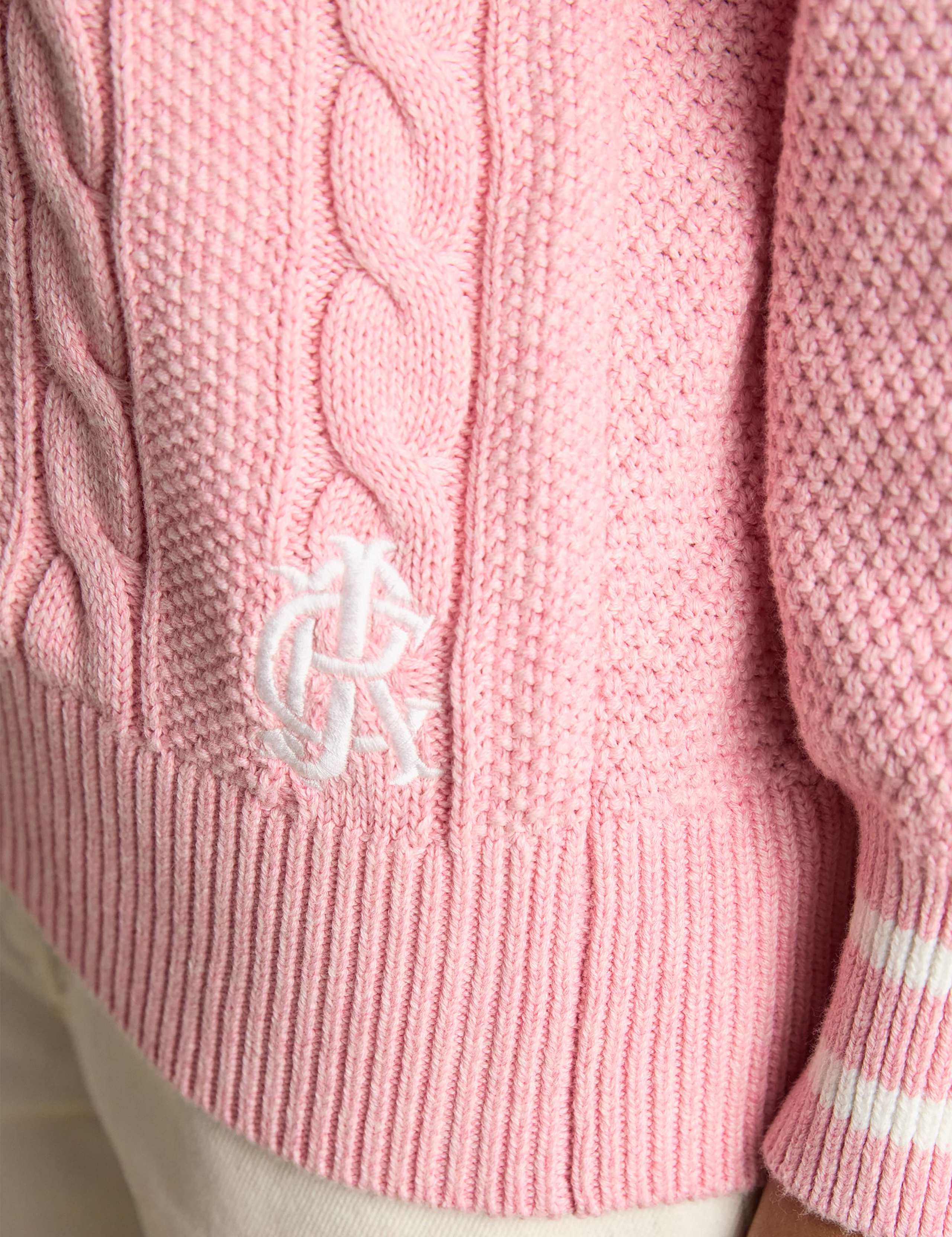 Pure Cotton Cable Knit V-Neck Jumper 7 of 7