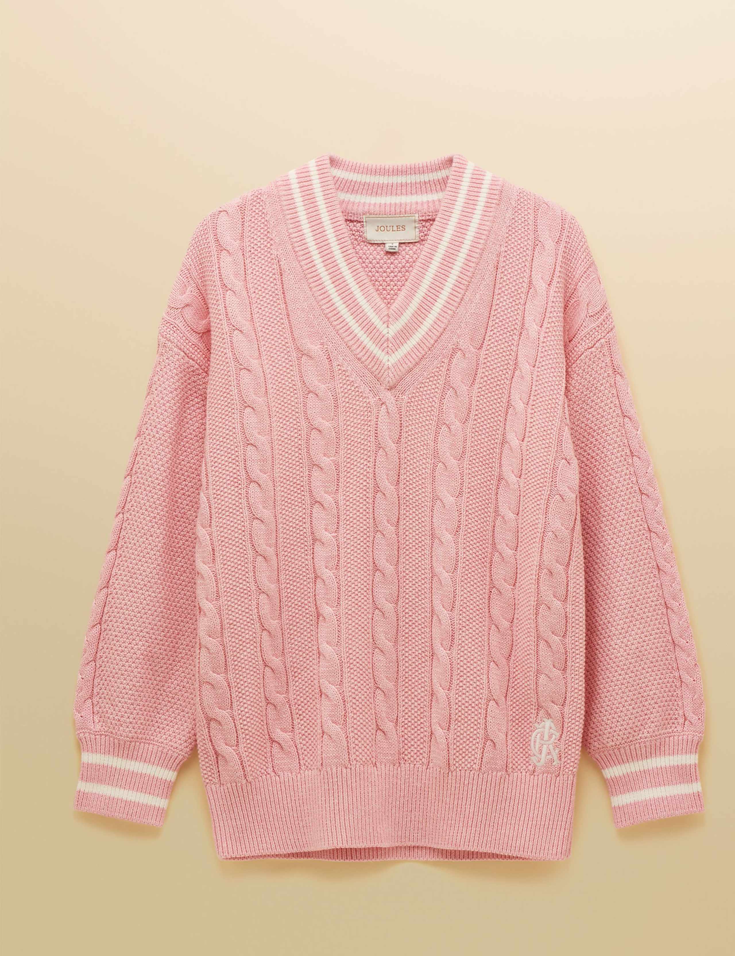 Pure Cotton Cable Knit V-Neck Jumper 2 of 7