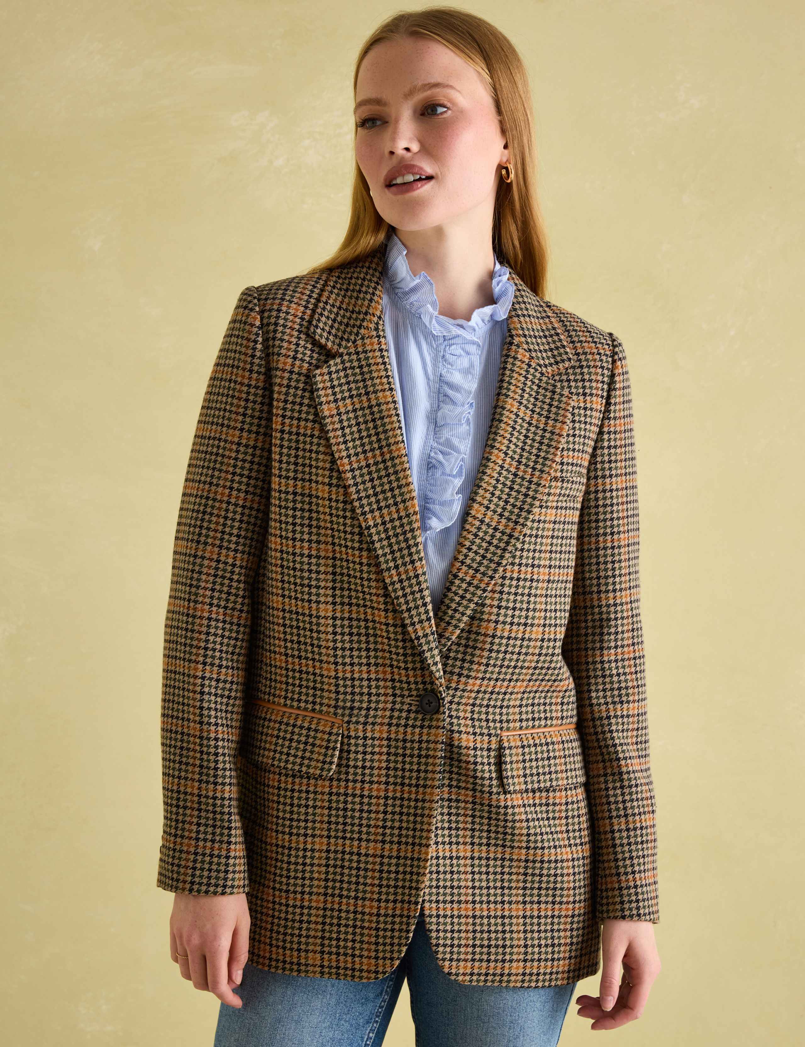 Checked Longline Blazer with Wool 3 of 9
