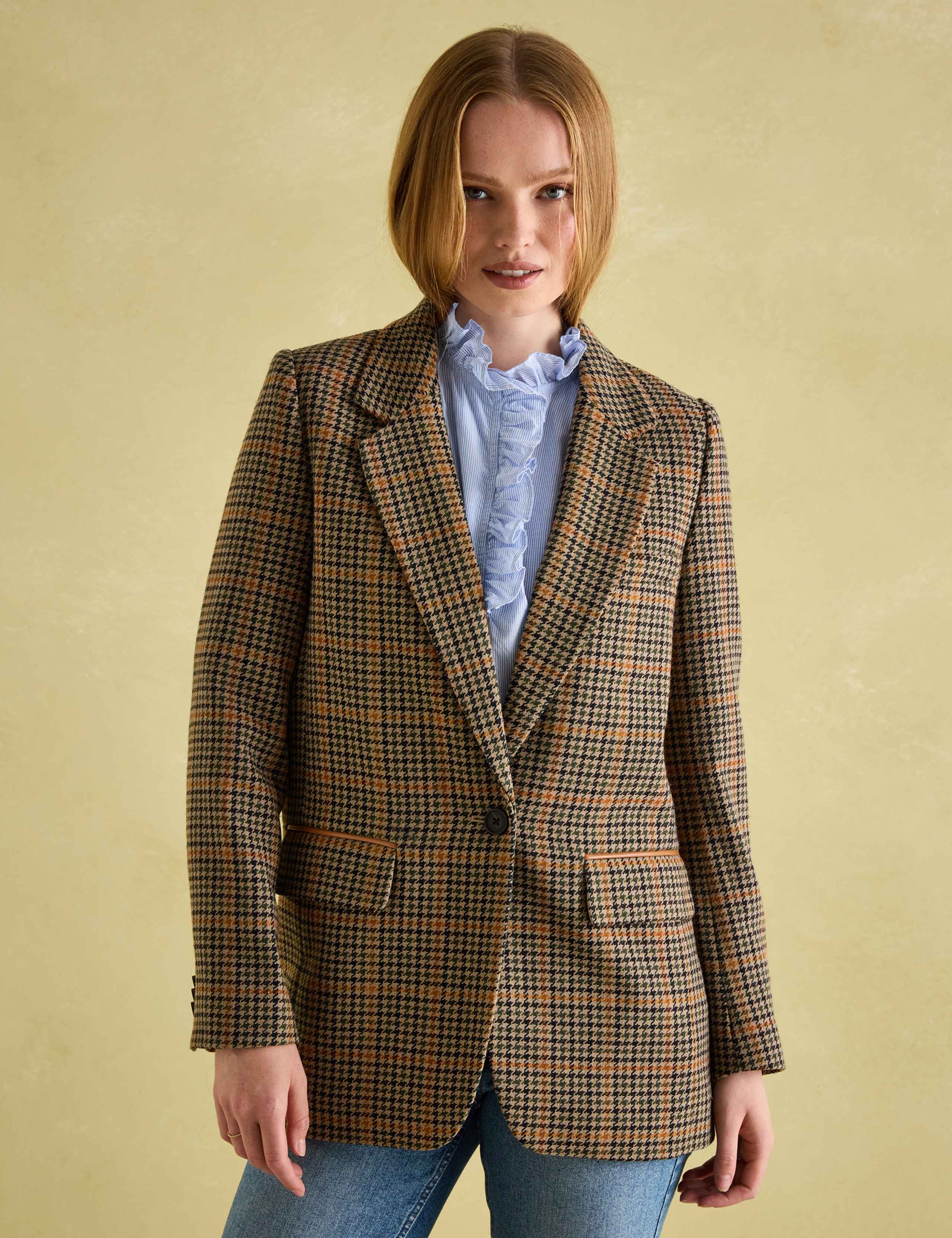 Checked Longline Blazer with Wool 4 of 9