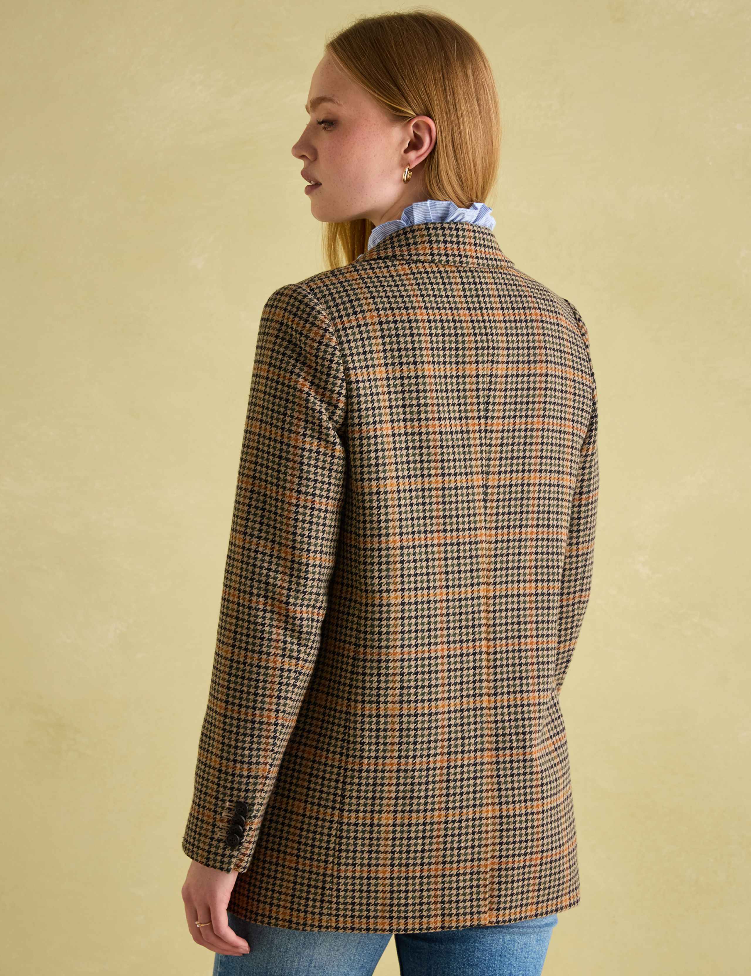 Checked Longline Blazer with Wool 8 of 9