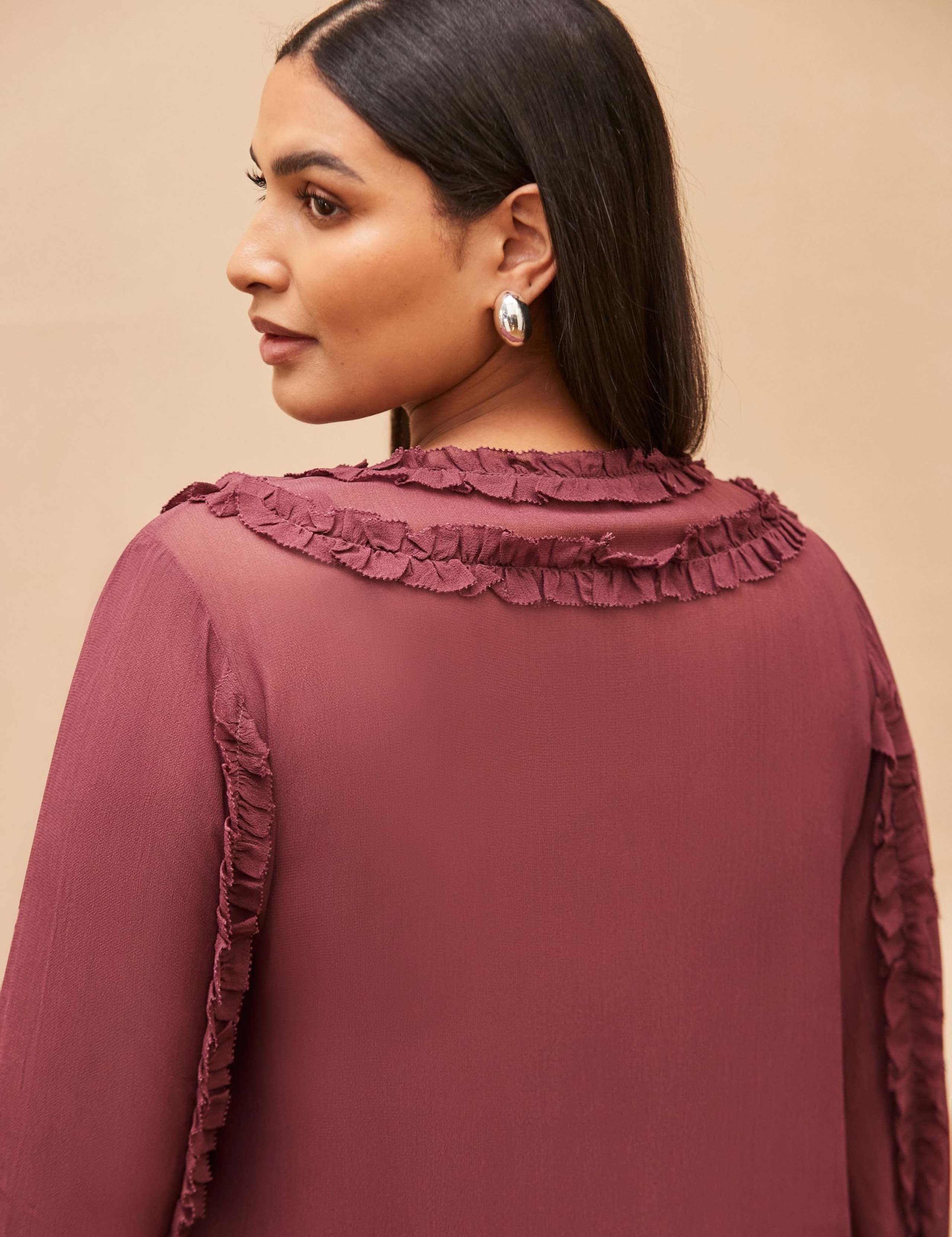 V-Neck Frill Detail Blouse 4 of 5