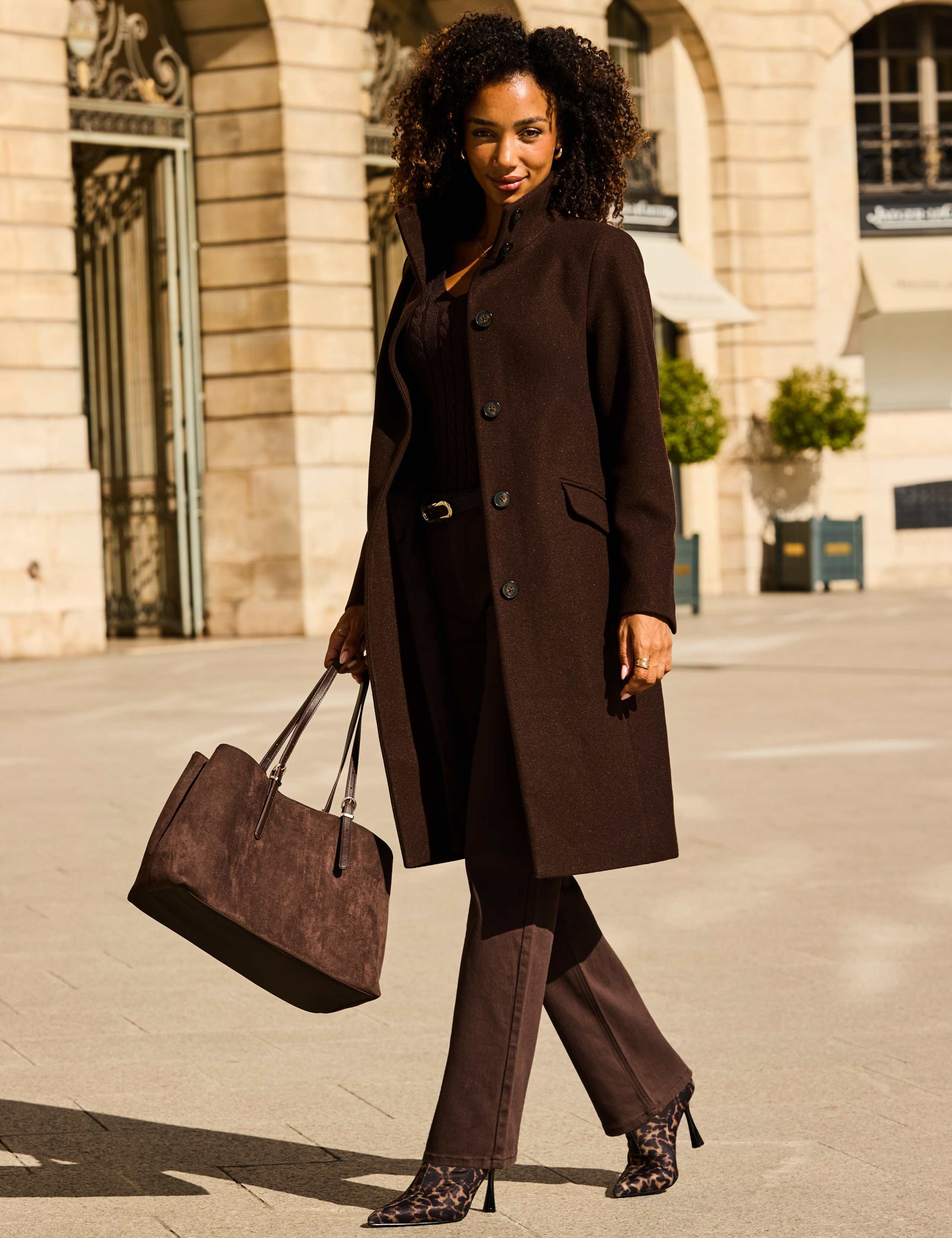 Funnel Neck Longline Coat 3 of 7