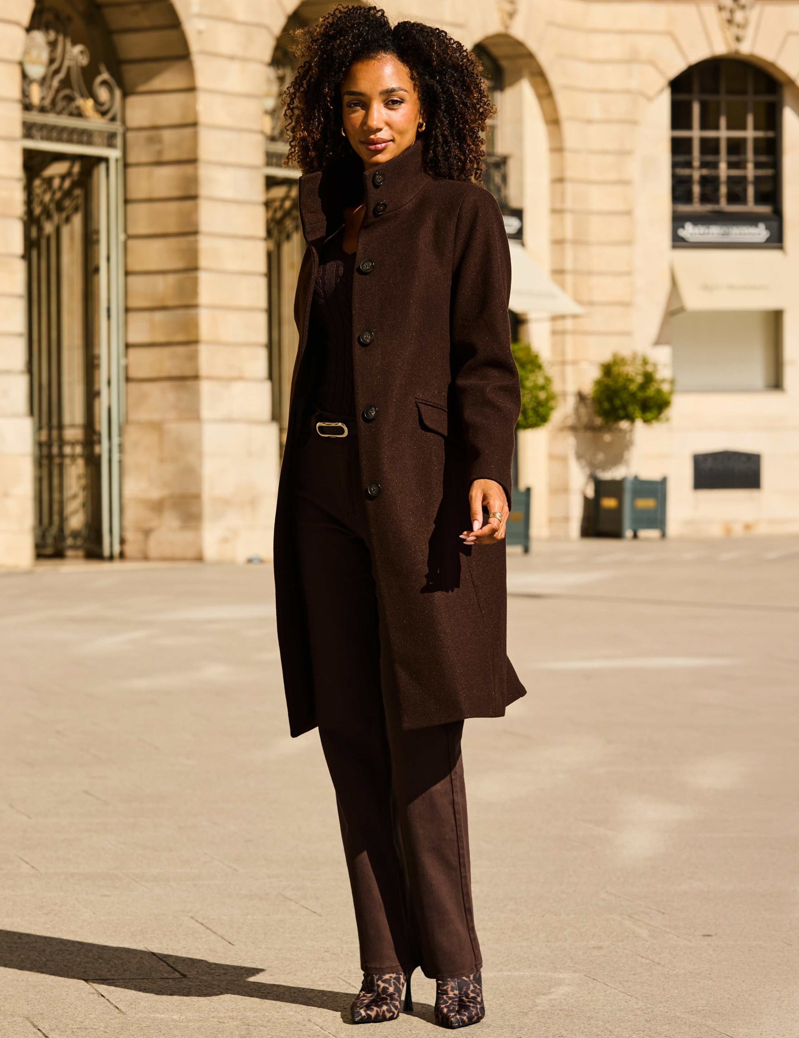 Funnel Neck Longline Coat 5 of 7