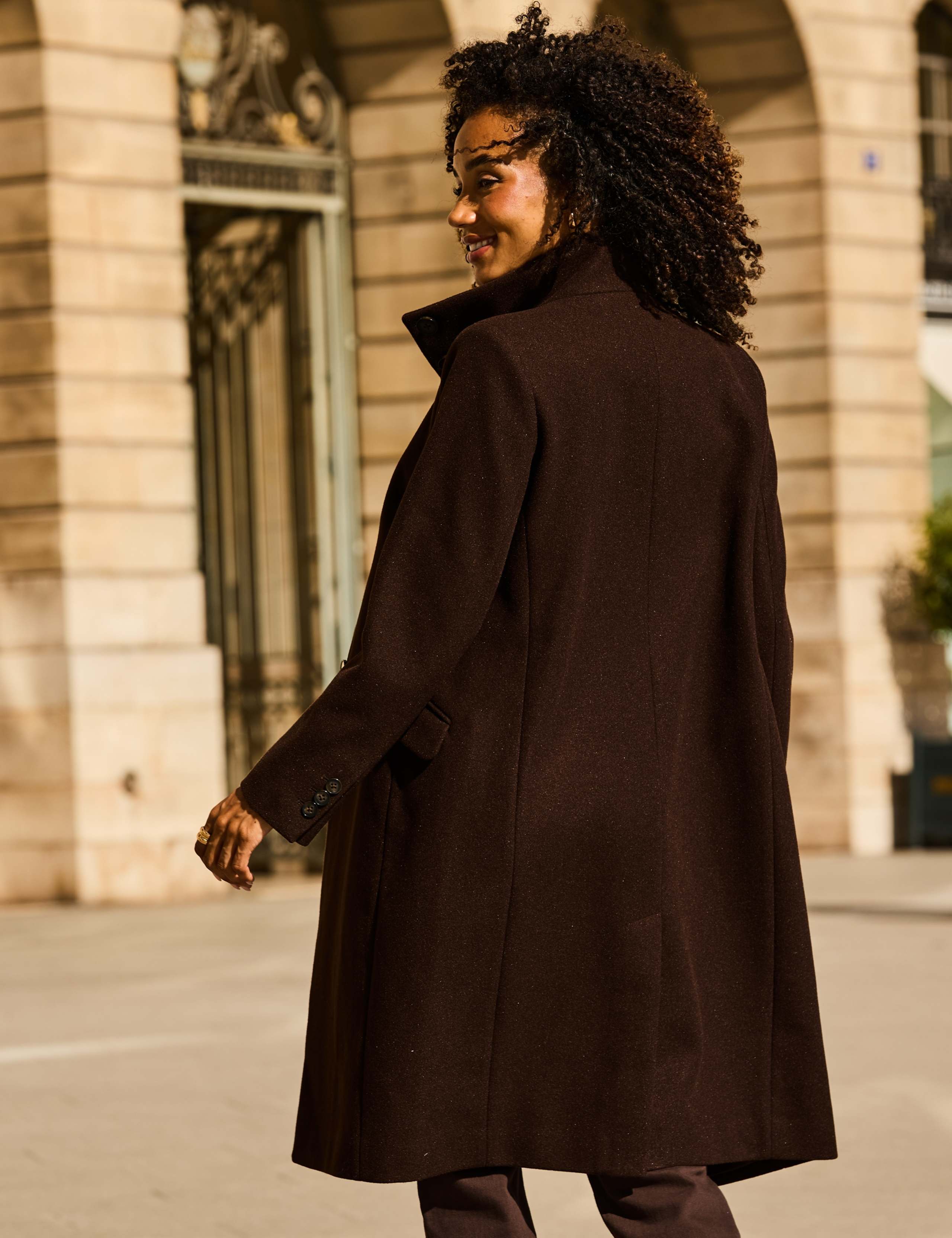 Funnel Neck Longline Coat 7 of 7