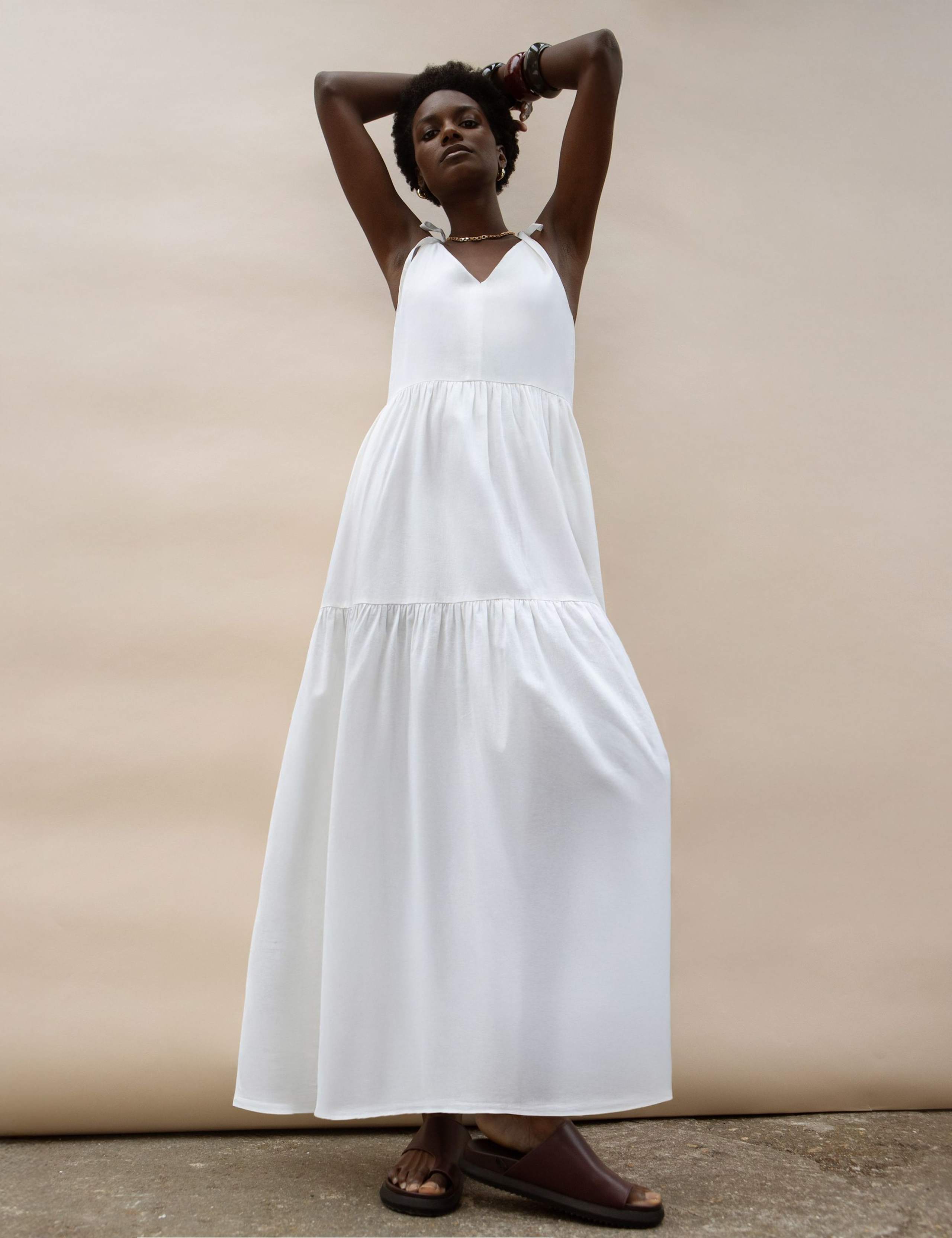 LINEN TIE STRAP DRESS 2 of 4