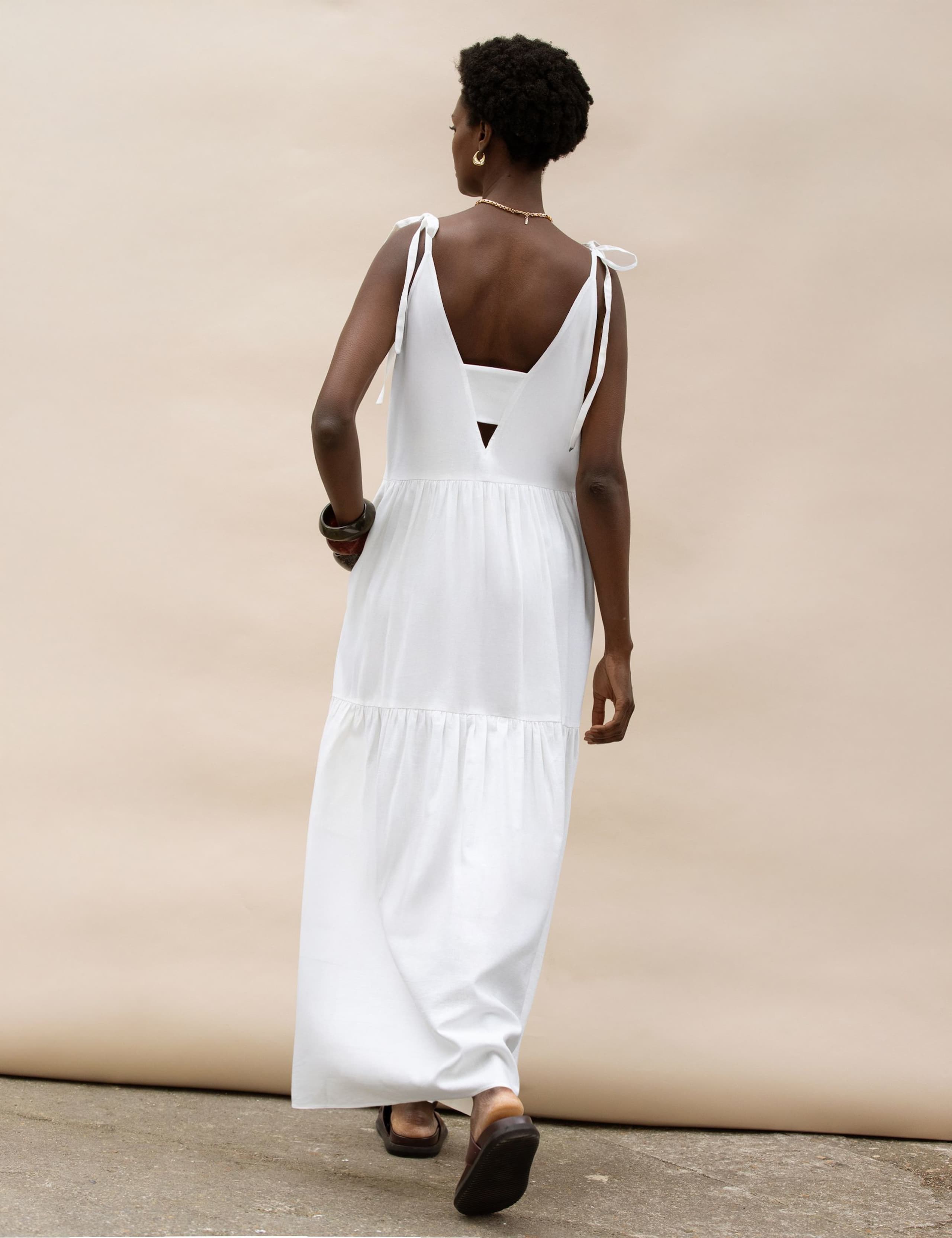 LINEN TIE STRAP DRESS 3 of 4