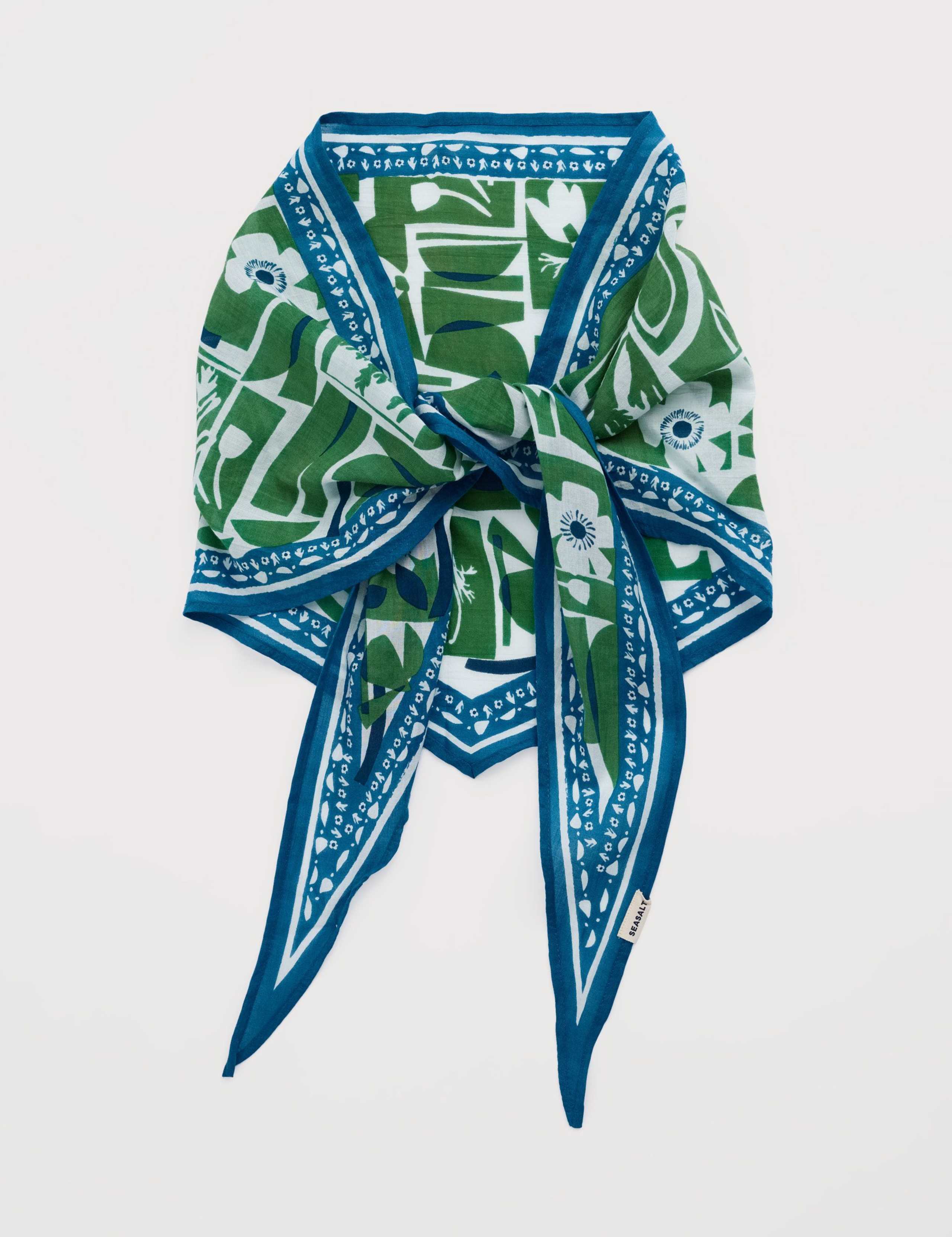 Cotton Modal Woven Floral Triangle Scarf 3 of 4