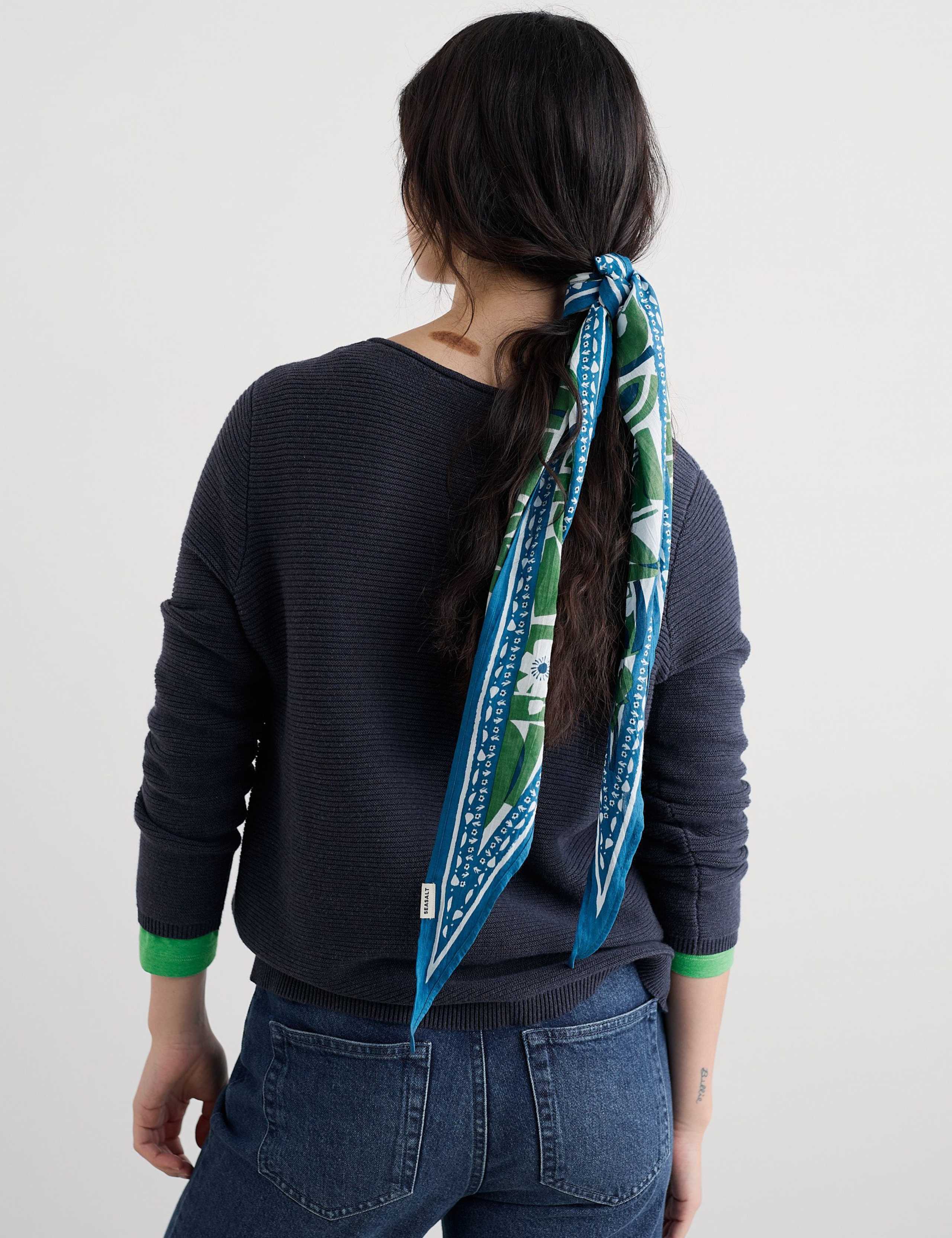 Cotton Modal Woven Floral Triangle Scarf 4 of 4