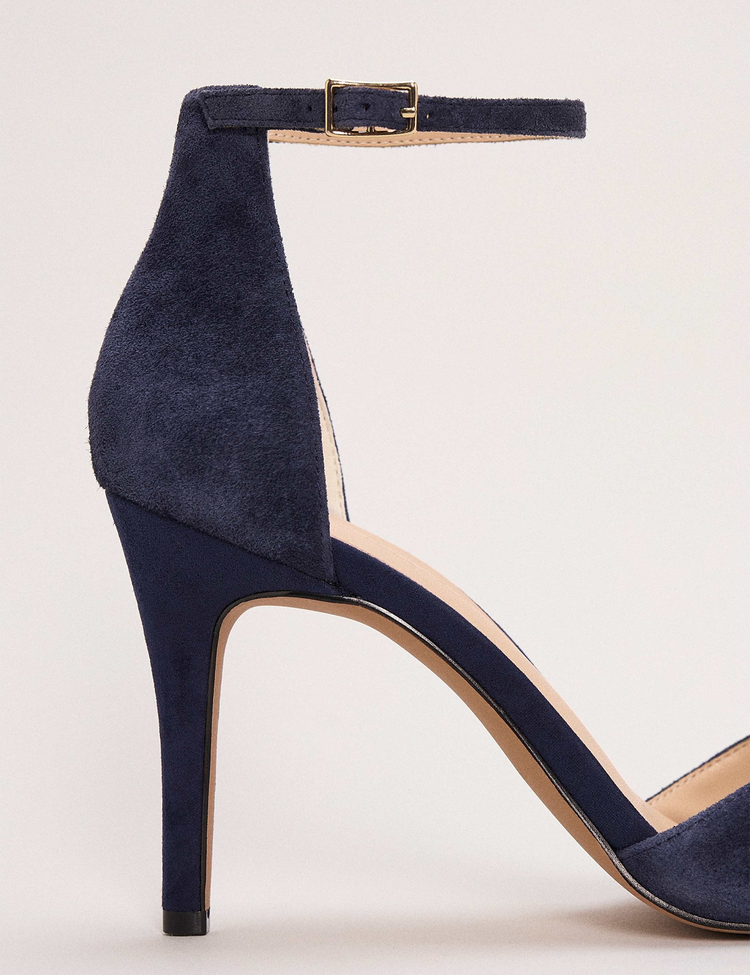 Suede Ankle Strap Stiletto Peep Toe Sandals 5 of 6