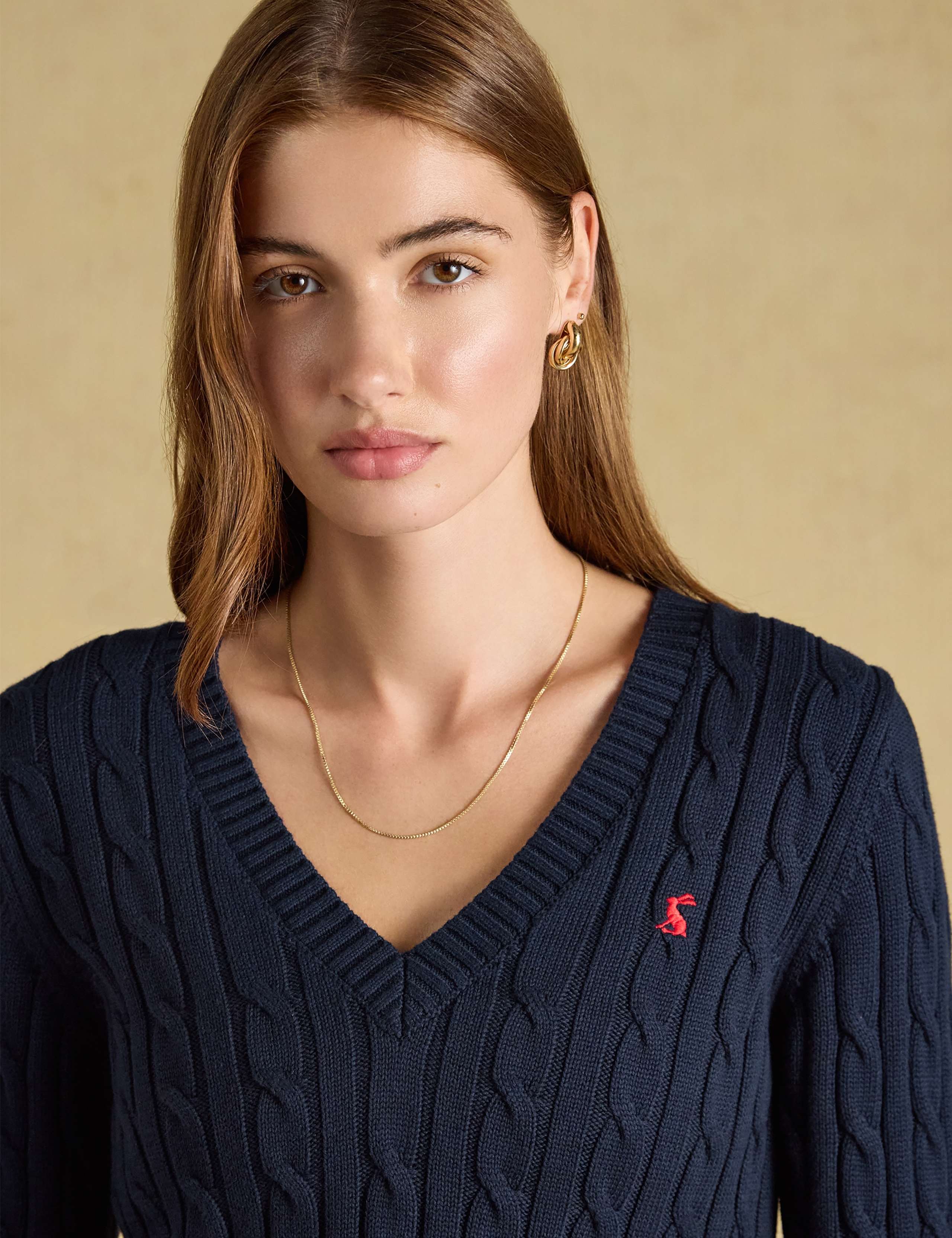 Pure Cotton Cable Knit V Neck Jumper 2 of 7