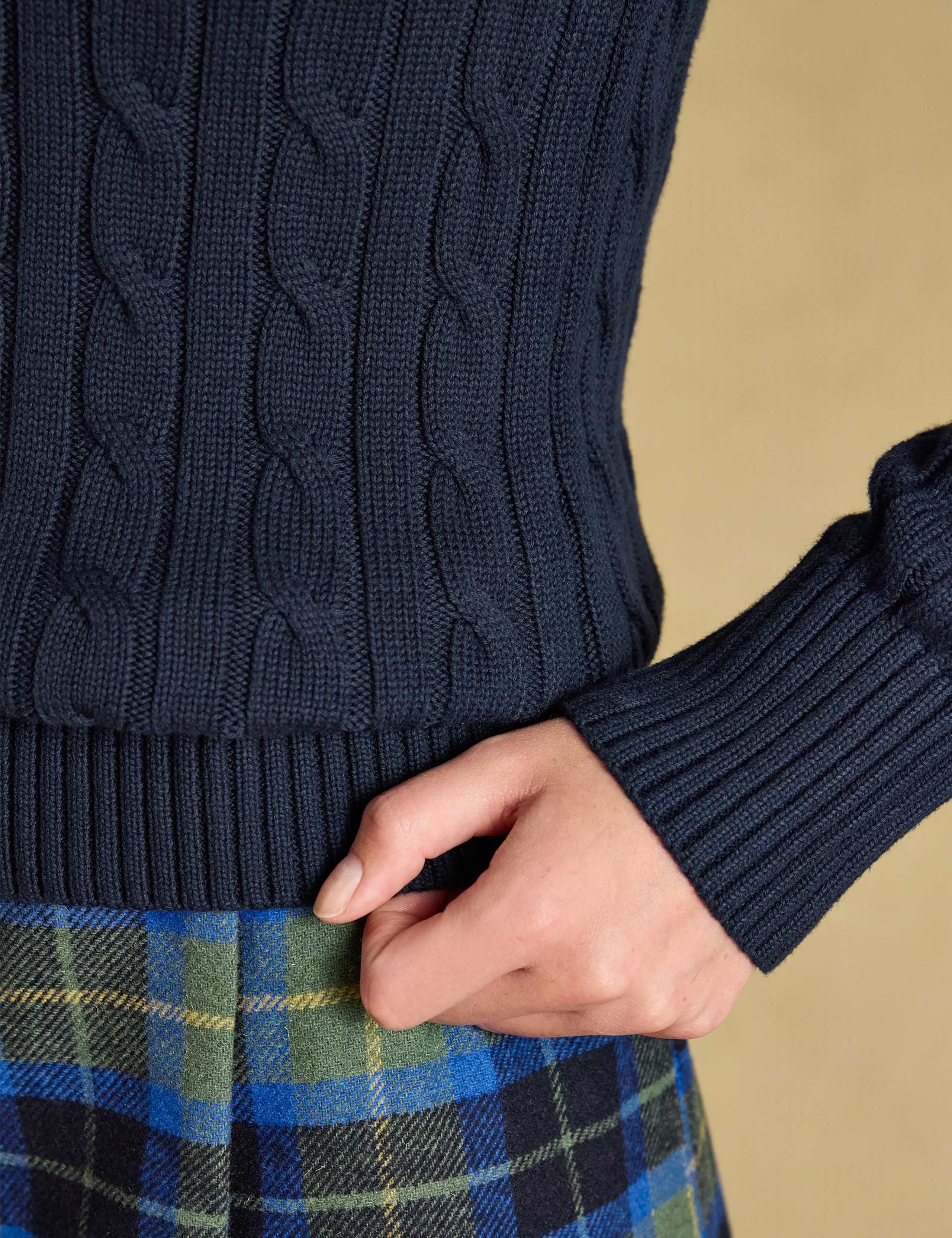 Pure Cotton Cable Knit V Neck Jumper 7 of 7