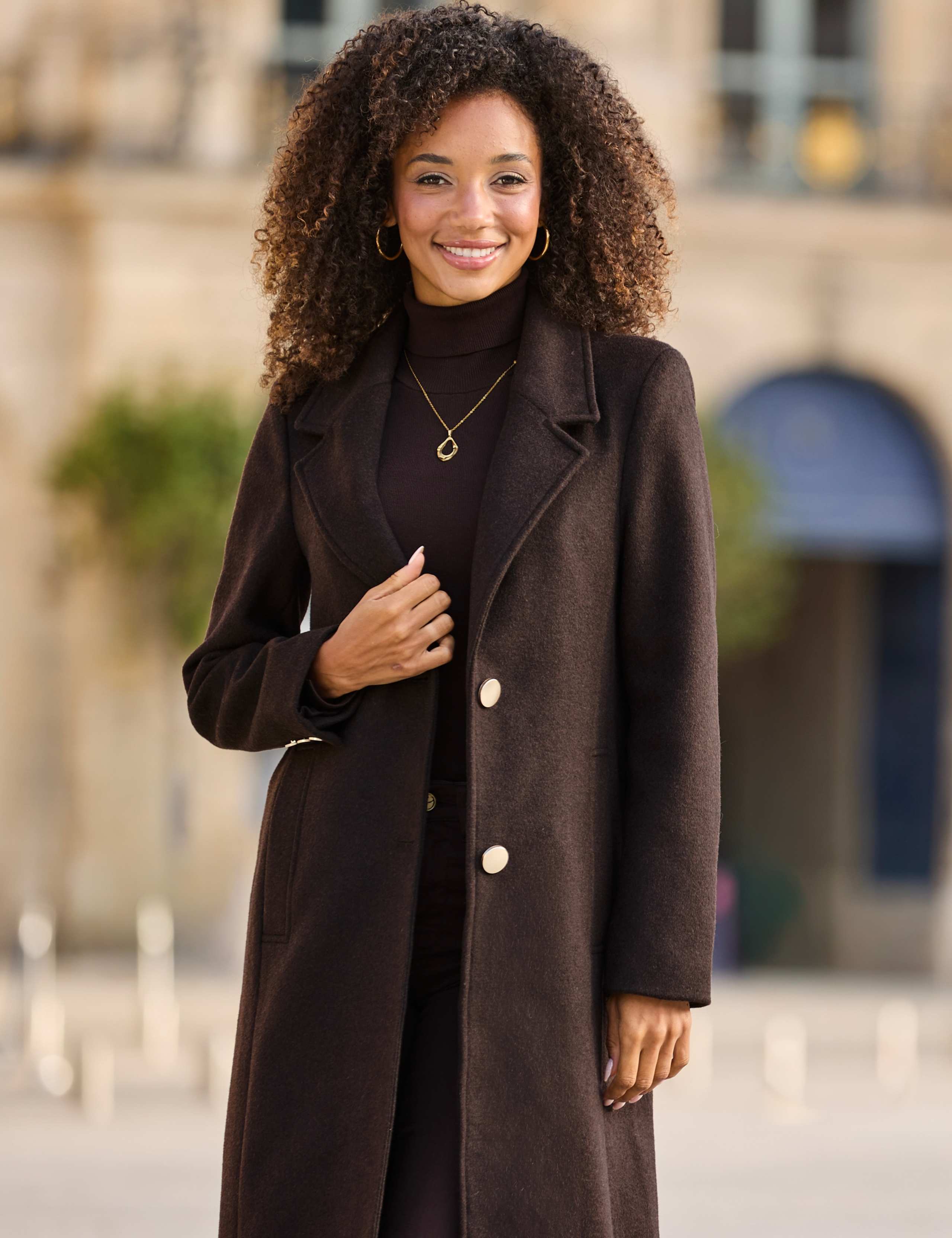 Wool Blend Longline Tailored Coat 4 of 7