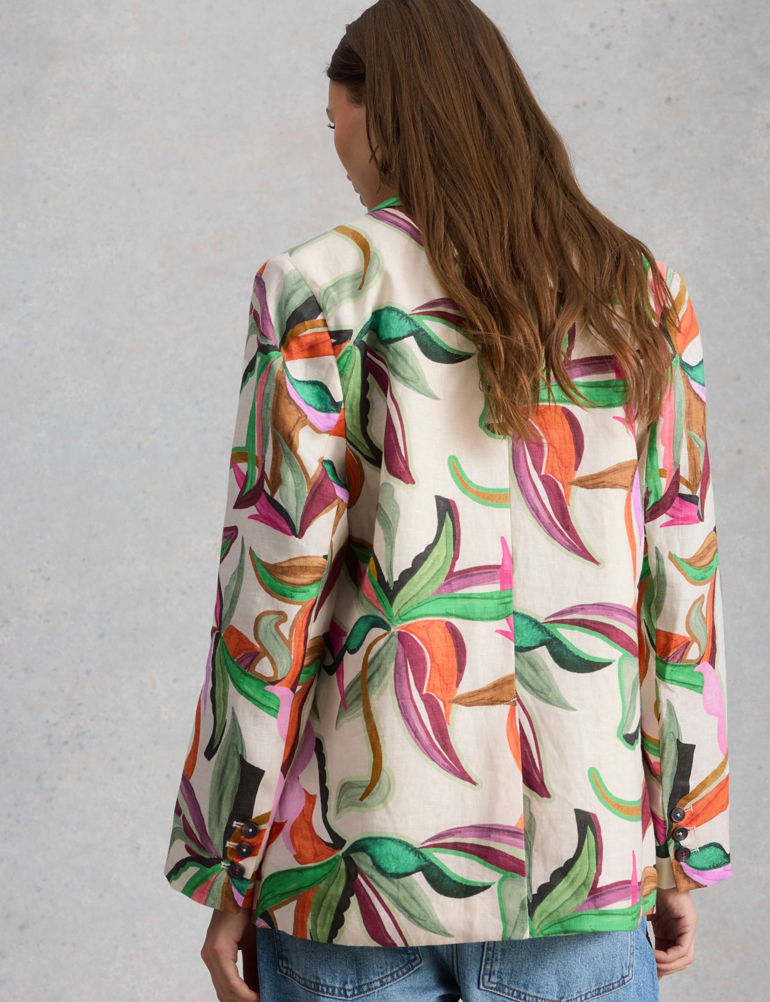 Pure Linen Relaxed Double Breasted Blazer 5 of 6