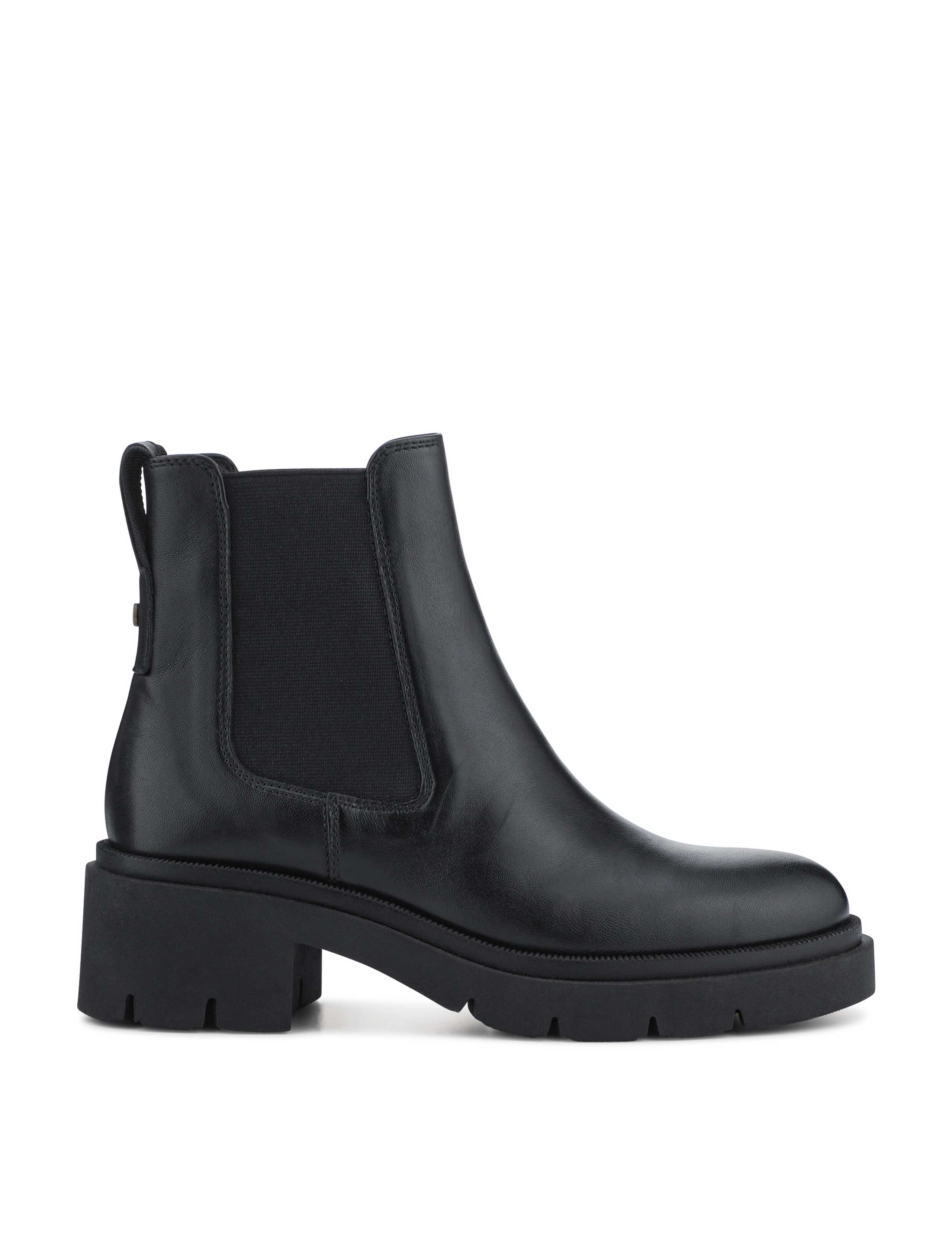 Leather Chelsea Block Heel Ankle Boots 2 of 6