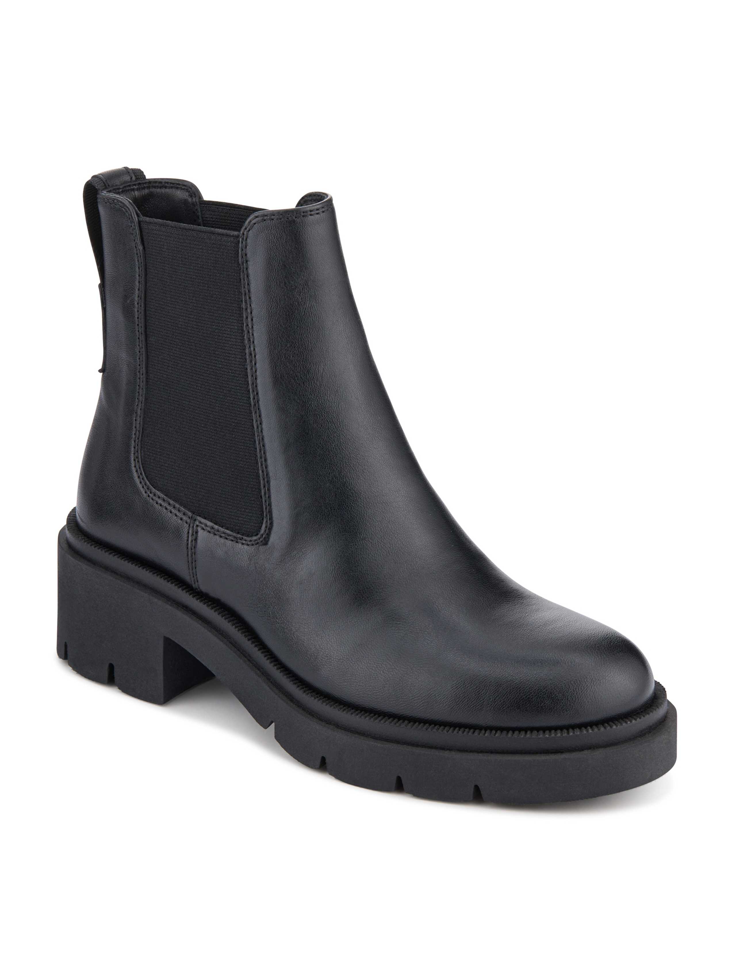 Leather Chelsea Block Heel Ankle Boots 3 of 6