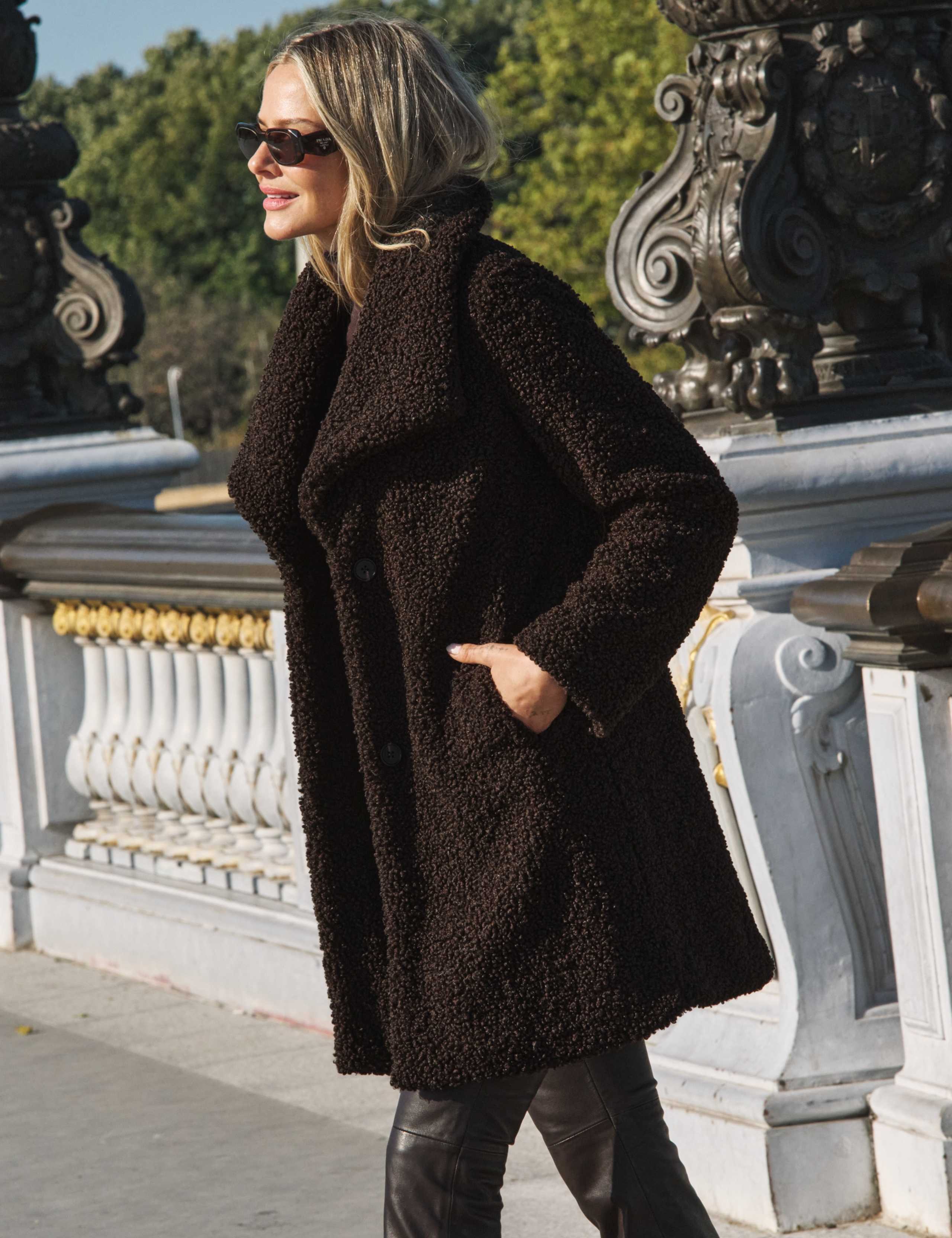 Borg Funnel Neck Longline Coat 3 of 7