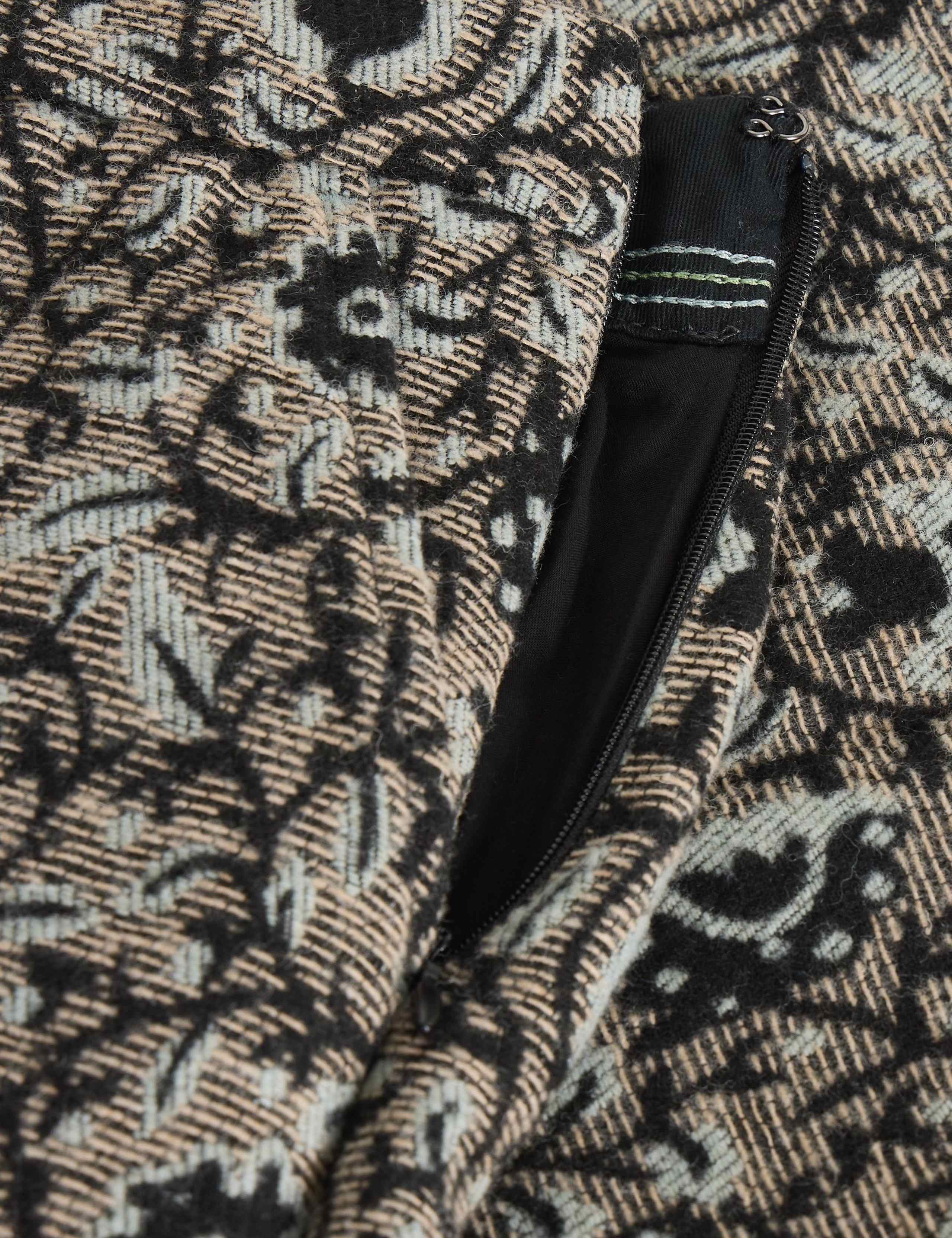 Wool Blend Jacquard A-Line Skirt 6 of 6