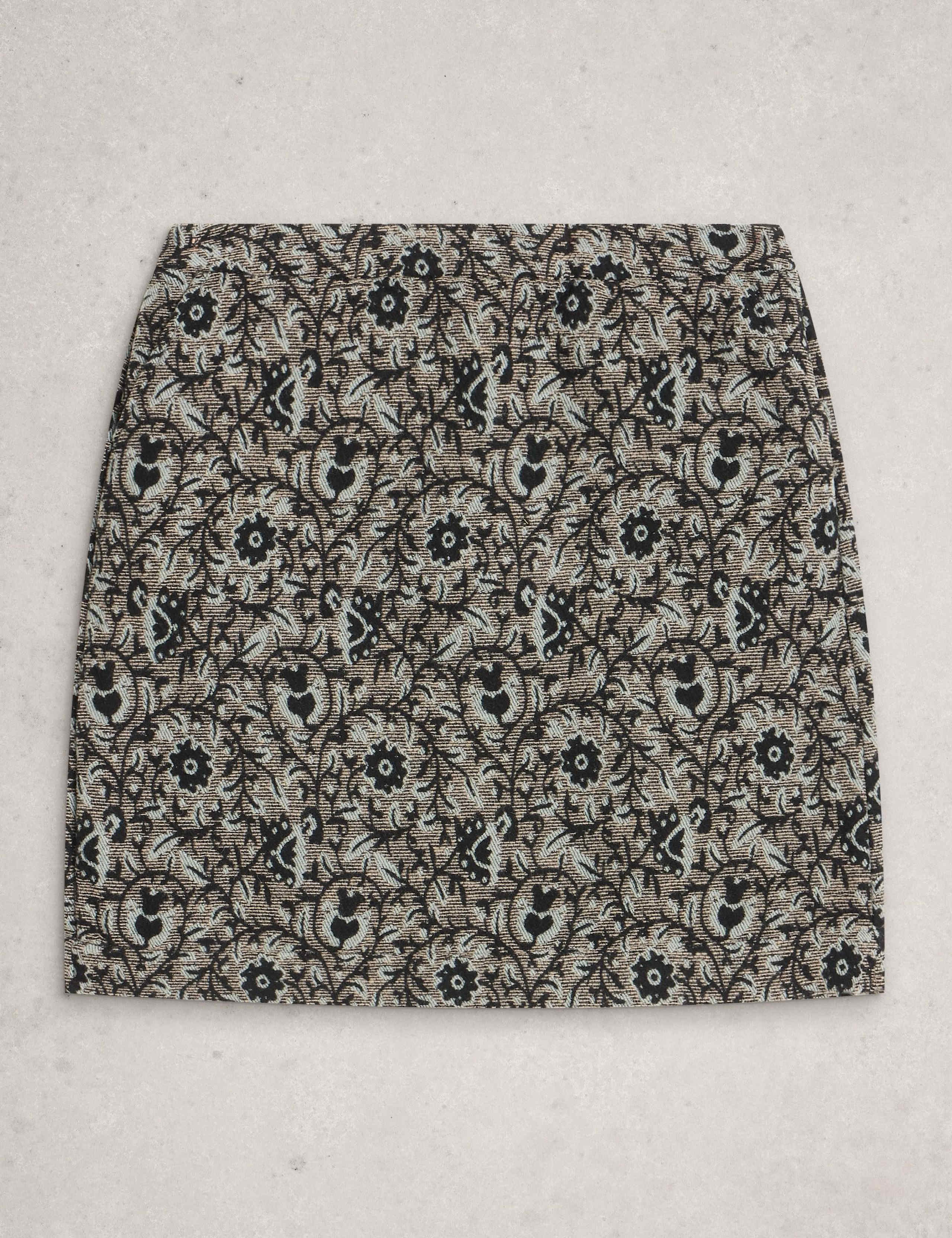 Wool Blend Jacquard A-Line Skirt 2 of 6
