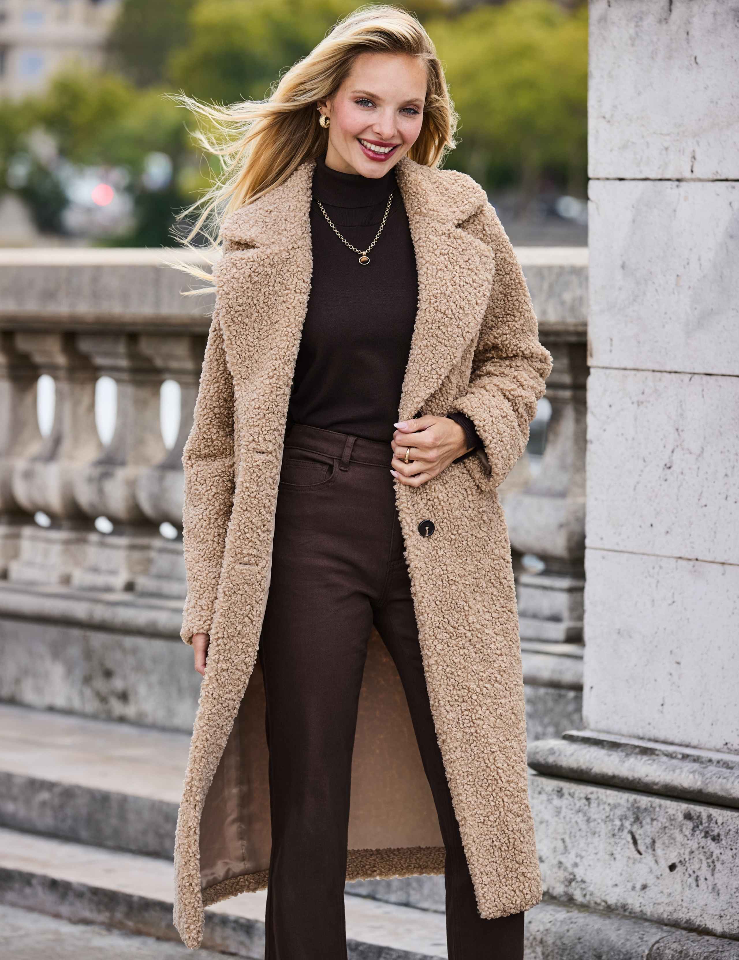 Borg Oversized Longline Coat 4 of 7