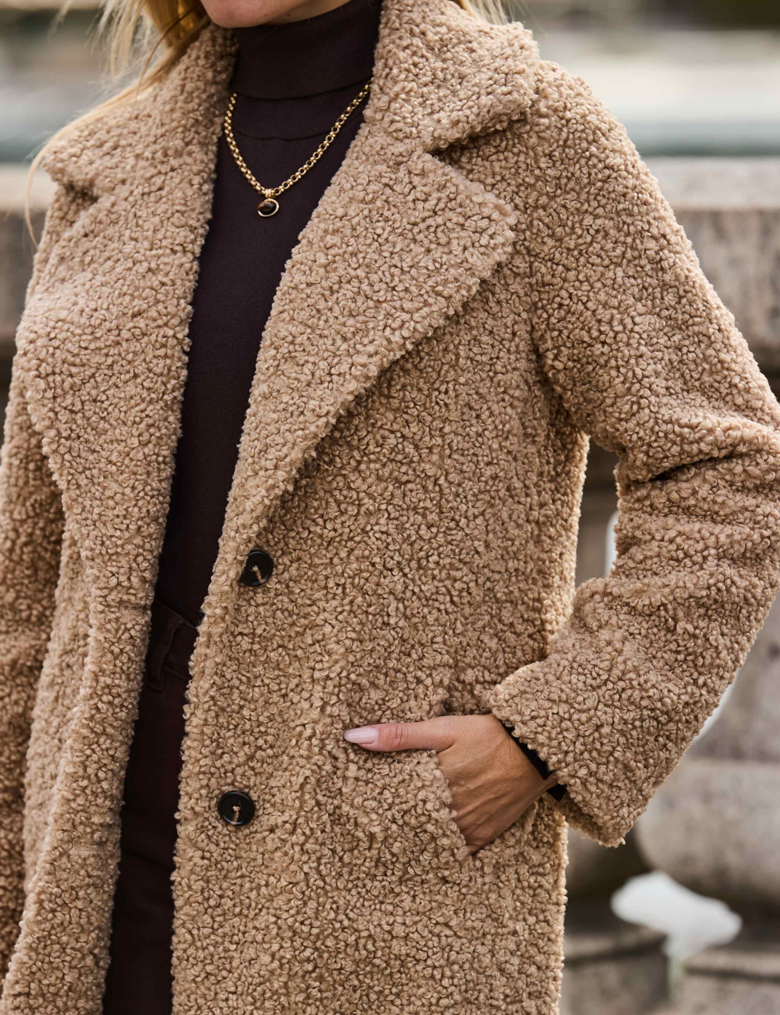 Borg Oversized Longline Coat 6 of 7