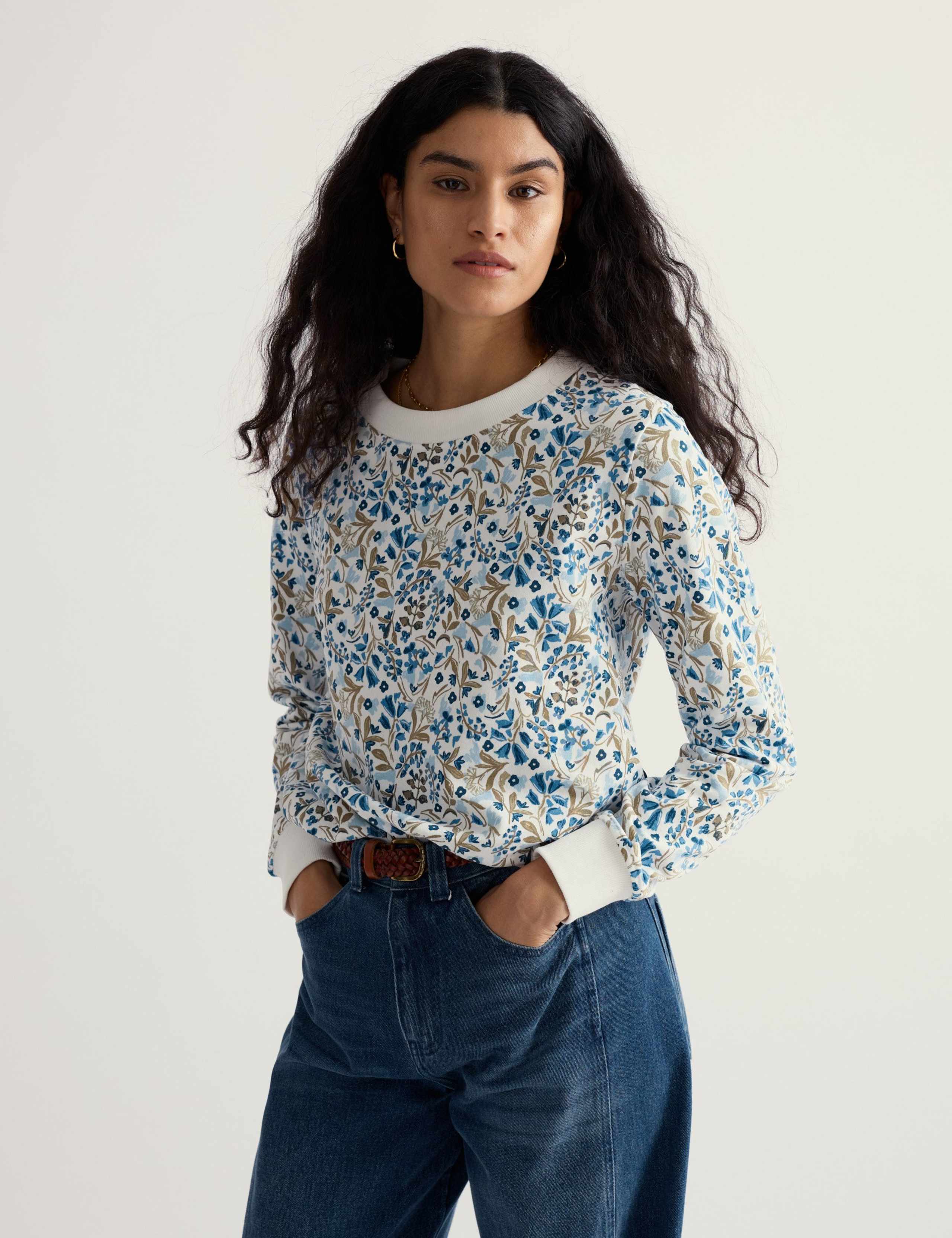 Pure Cotton Floral Sweatshirt 3 of 5