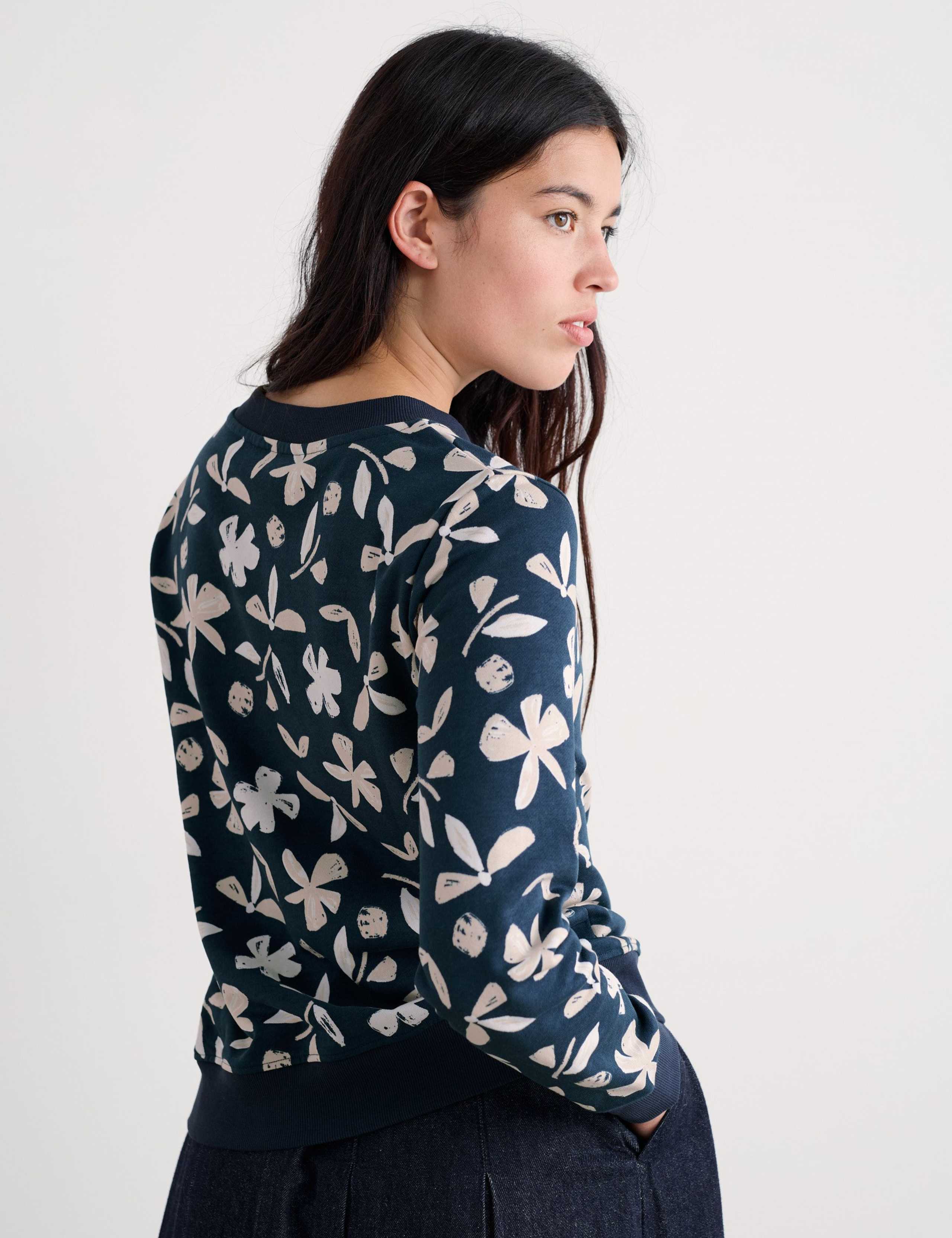 Pure Cotton Floral Sweatshirt 3 of 5