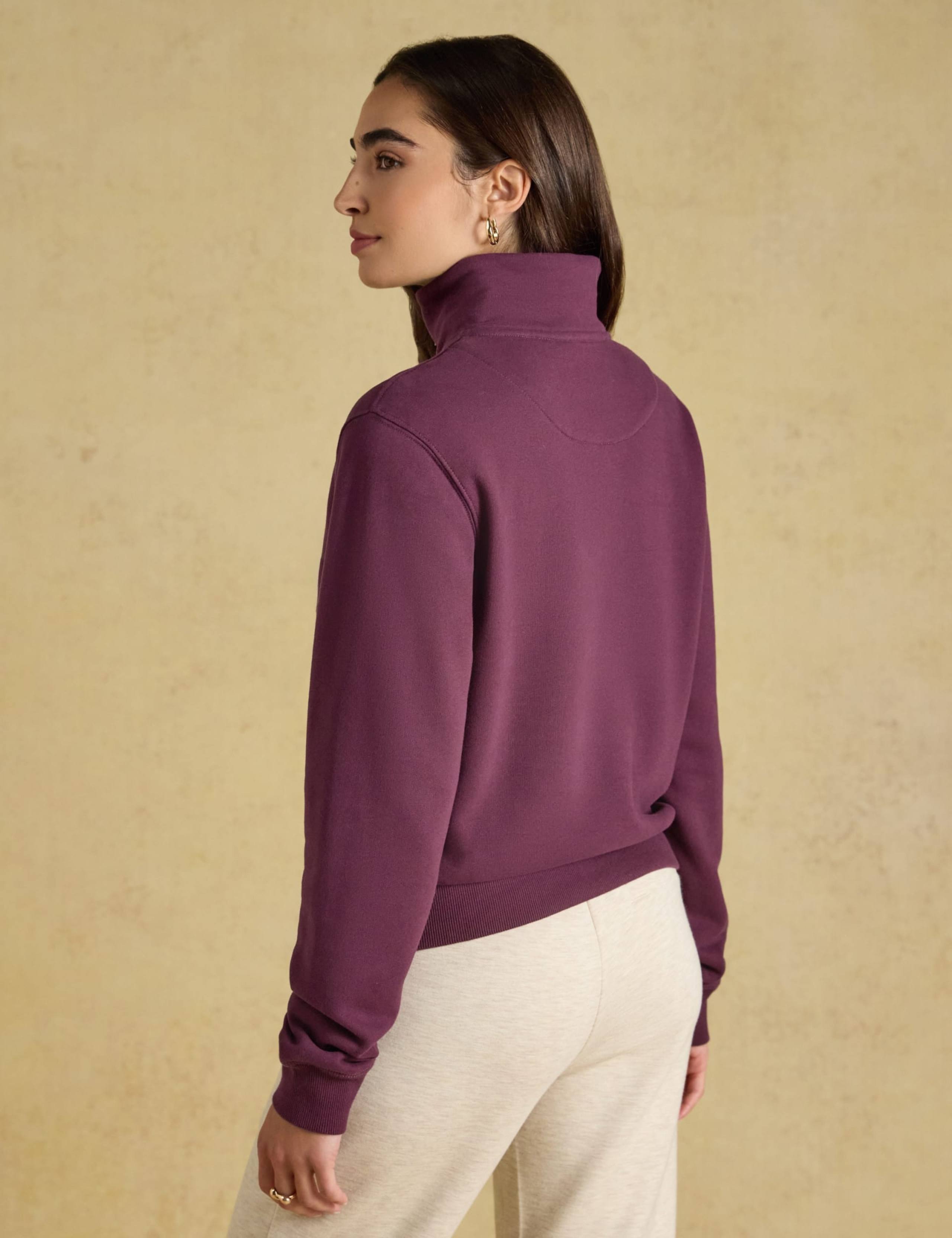 Brushed Cotton Embroidered Half Zip Hoodie 7 of 7