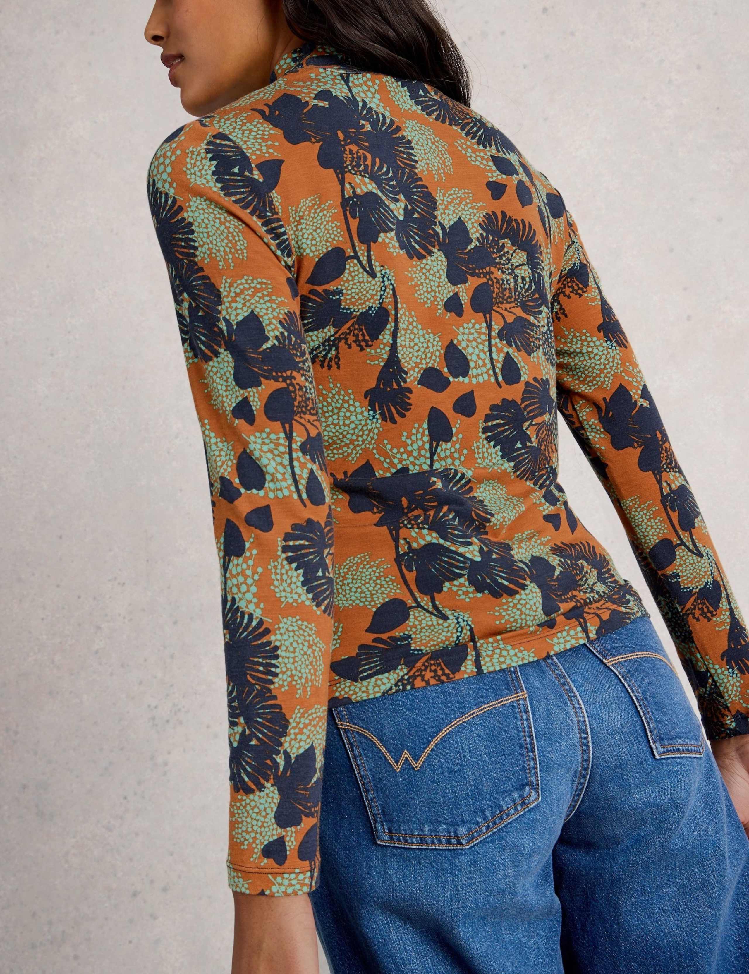Floral Printed High Neck Top 3 of 6