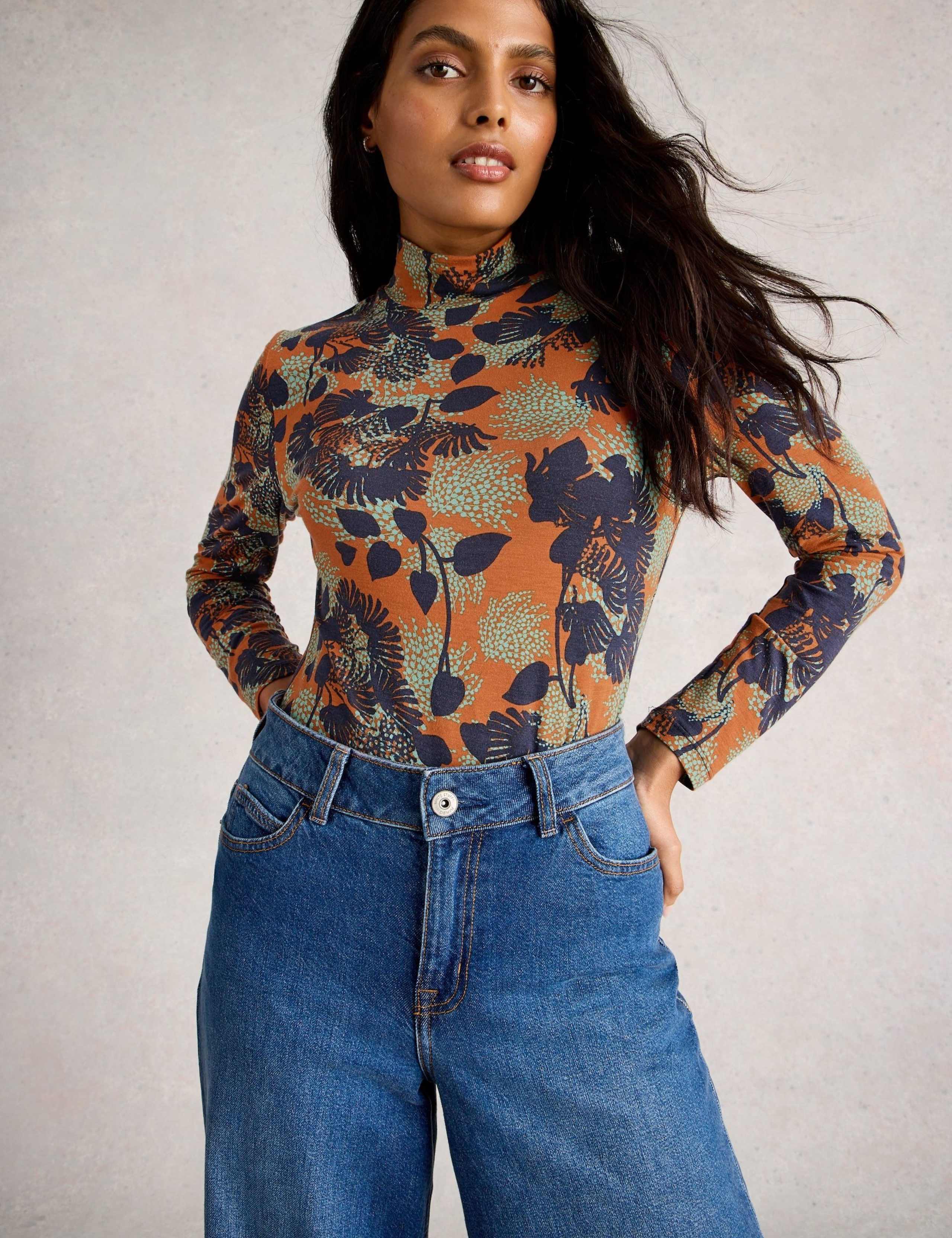 Floral Printed High Neck Top 4 of 6