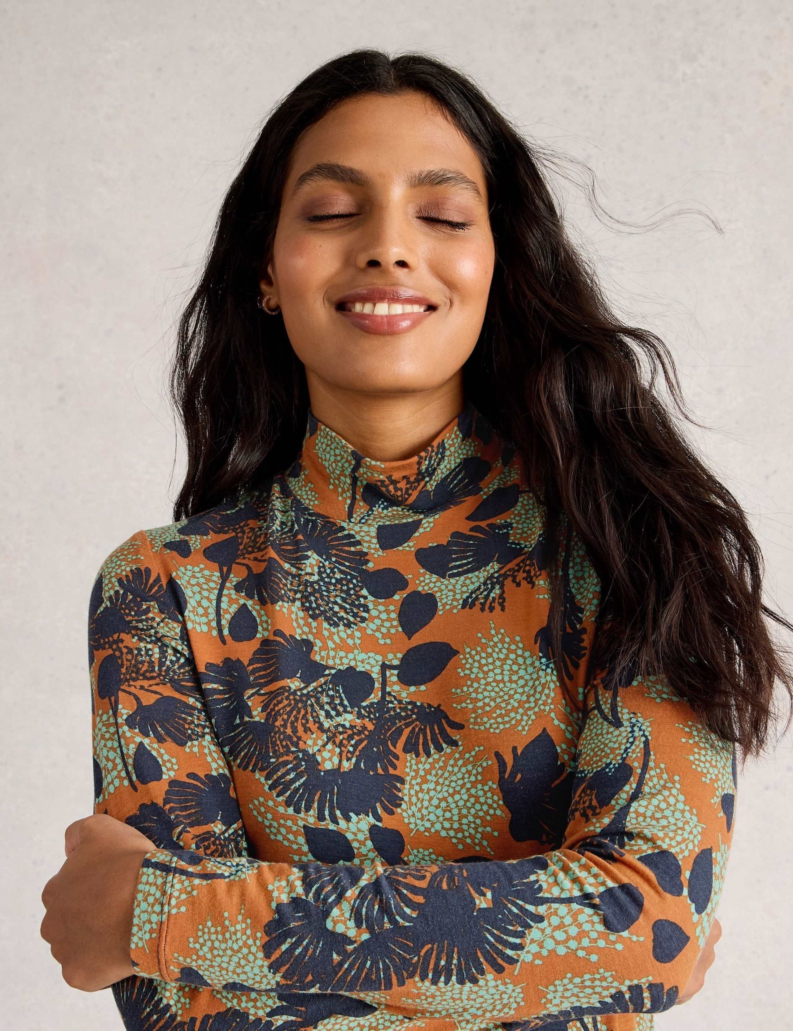 Floral Printed High Neck Top 5 of 6