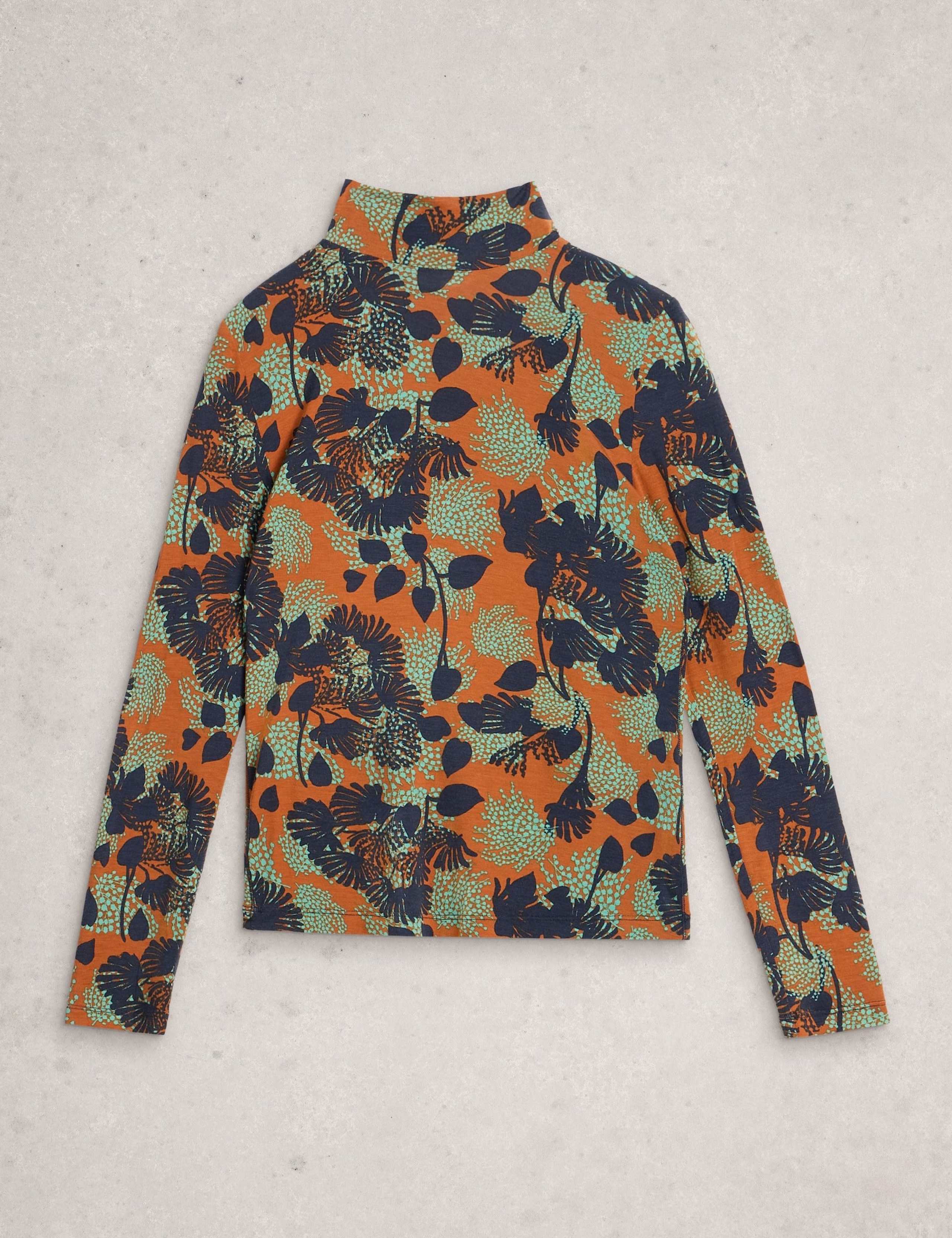 Floral Printed High Neck Top 2 of 6